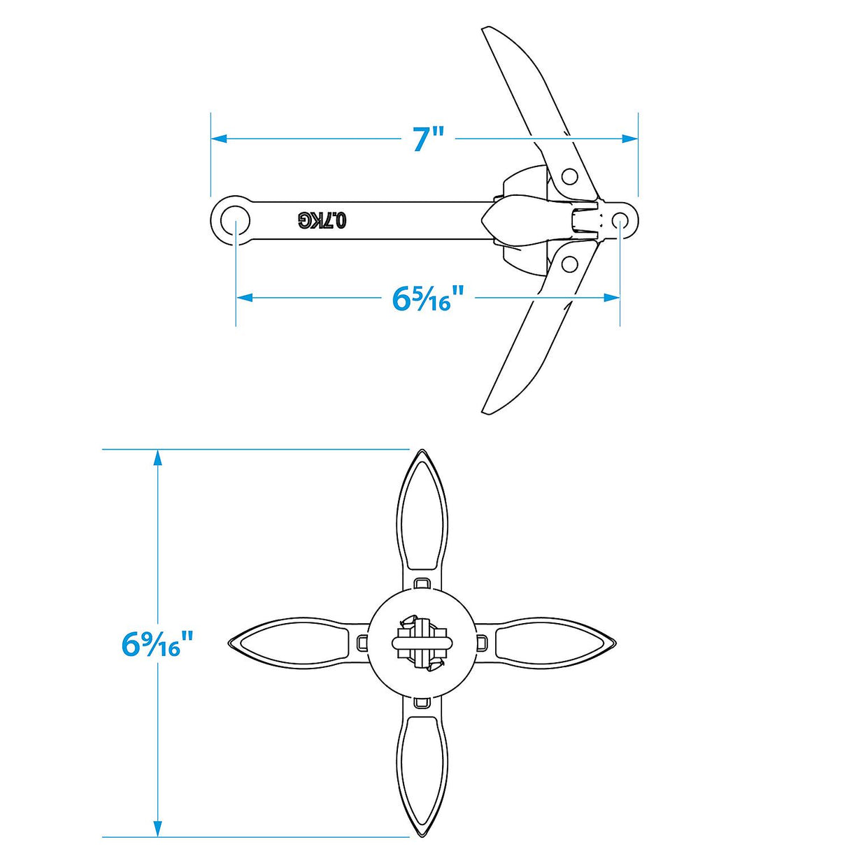 Seachoice Folding Grapnel Boat Anchor, 1.5 Lbs.