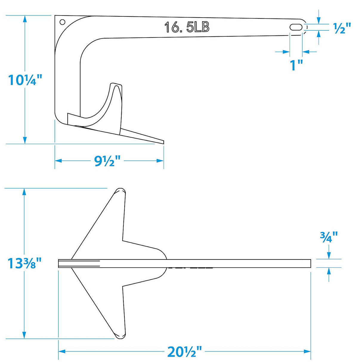 Seachoice Claw Boat Anchor, Hot-Dipped Galvanized Steel, 16.5 Lbs., for 30-Ft. Boat