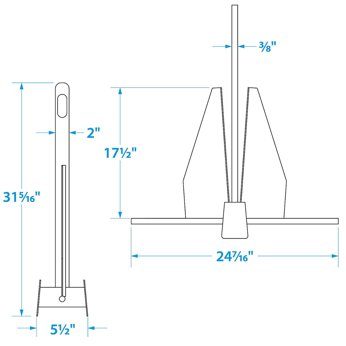 Seachoice Deluxe Anchor 18S Standard, Galvanized Steel
