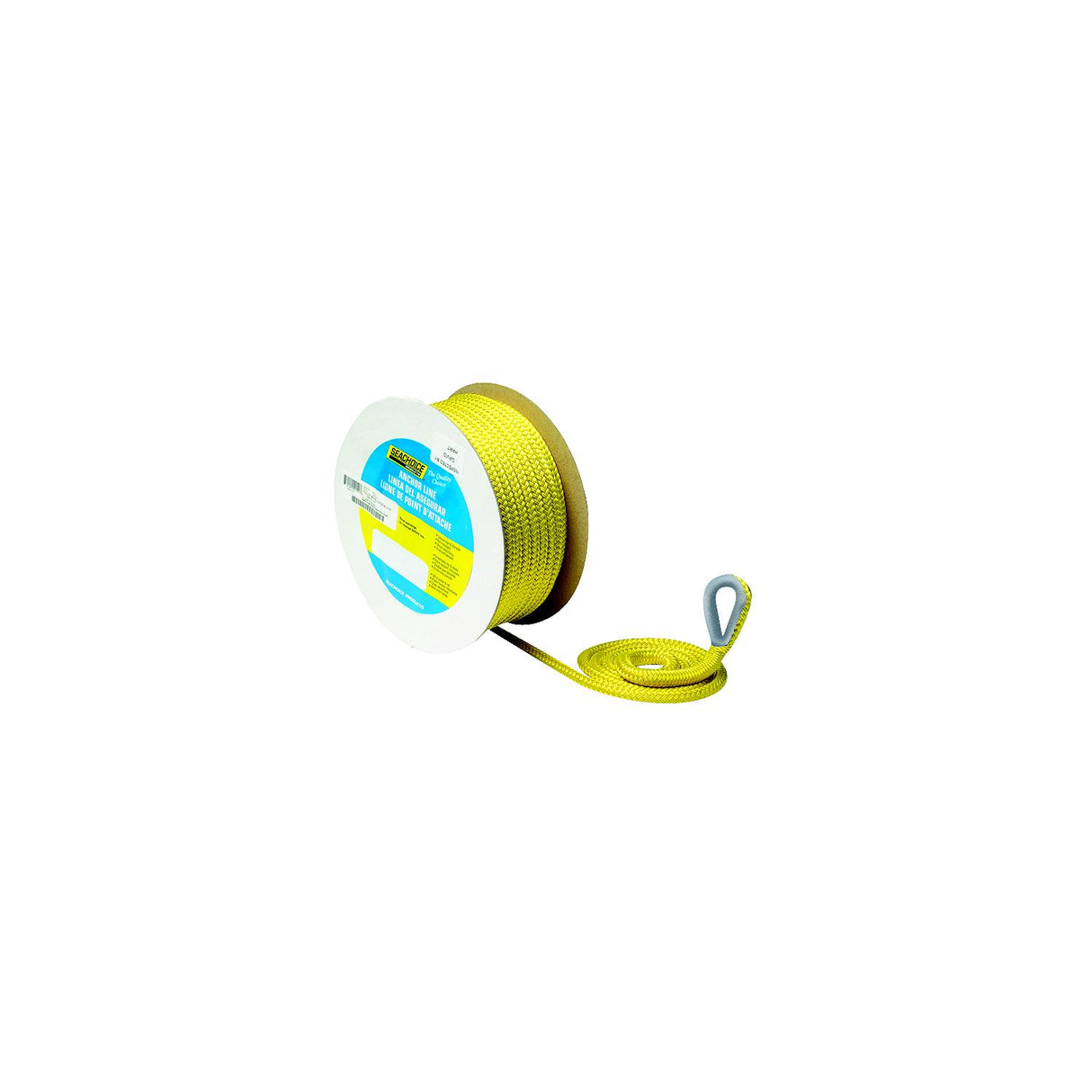 Seachoice Boat Anchor Rope, Double-Braid, Nylon, Achor Line, 3/8 in. X 100 Ft., Yellow
