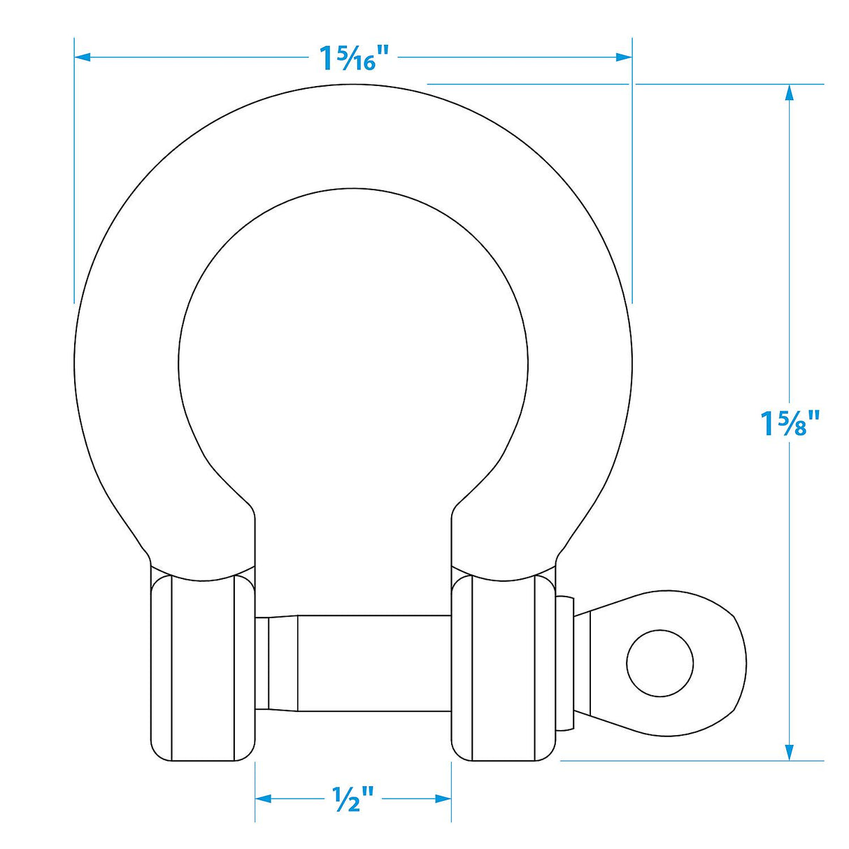 Seachoice Stainless Steel Anchor Shackle, 1/4 In.