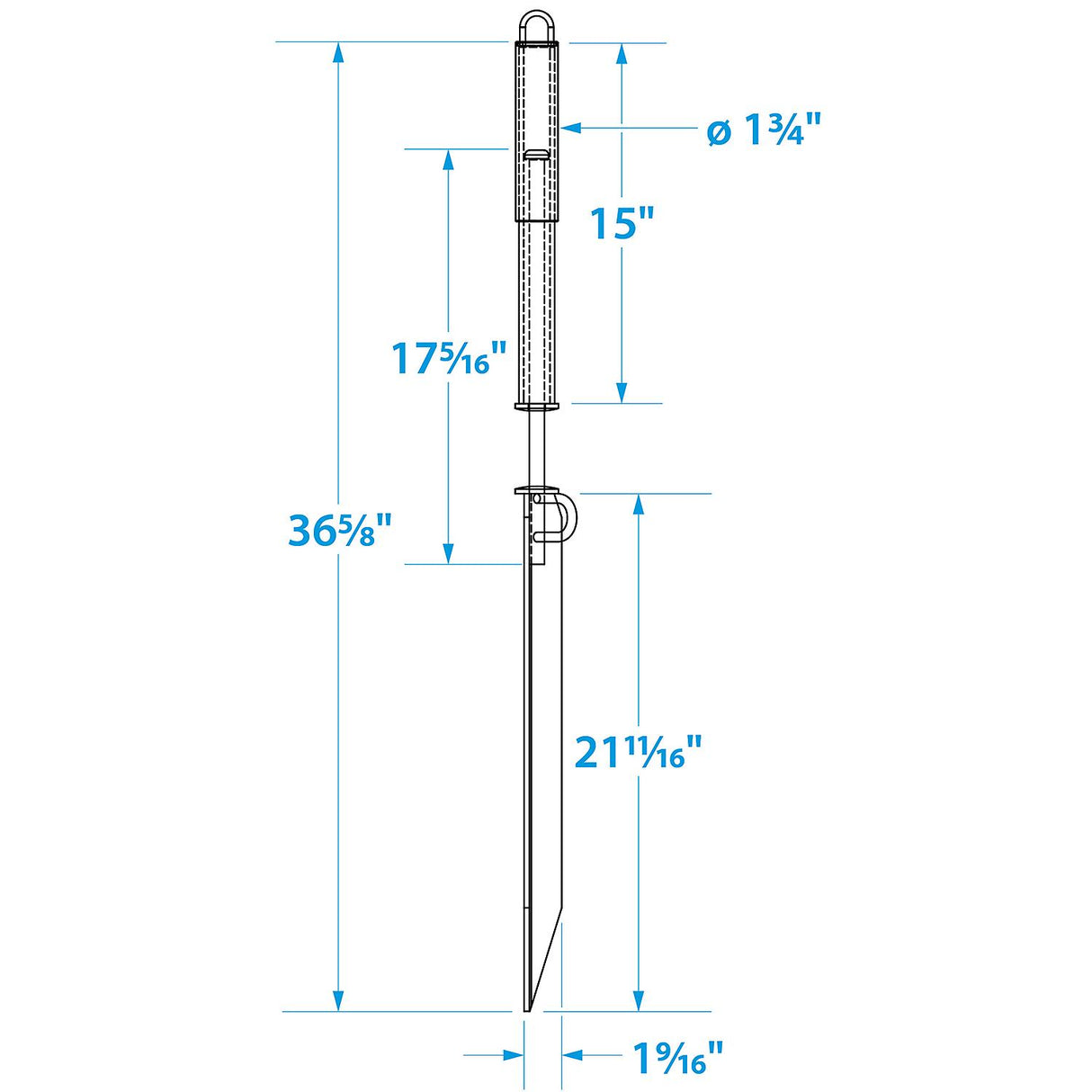 Seachoice Beach Spike in Galvanized Steel For PWC or Boat up to 30 Ft., Anchor, Self-Hammering Action w/ Rubber-Coated Handle