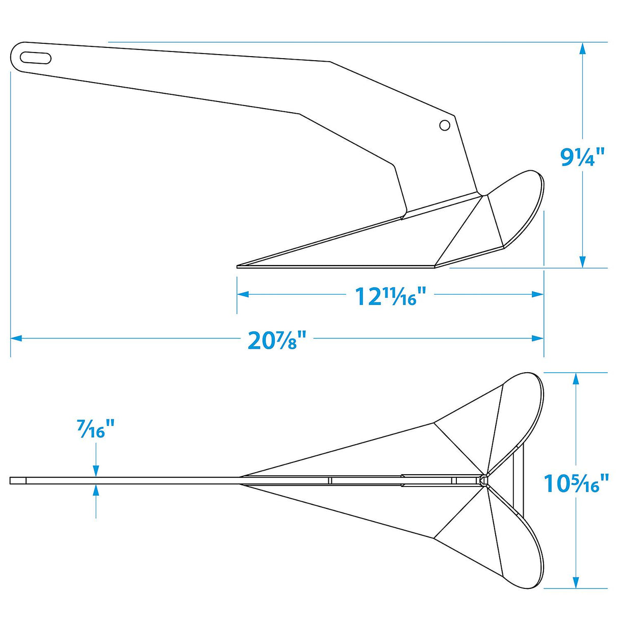 Seachoice Stainless Steel Plow Anchor, Corrosion Resistant, 14 Lbs., for Boats 20-30 Ft.