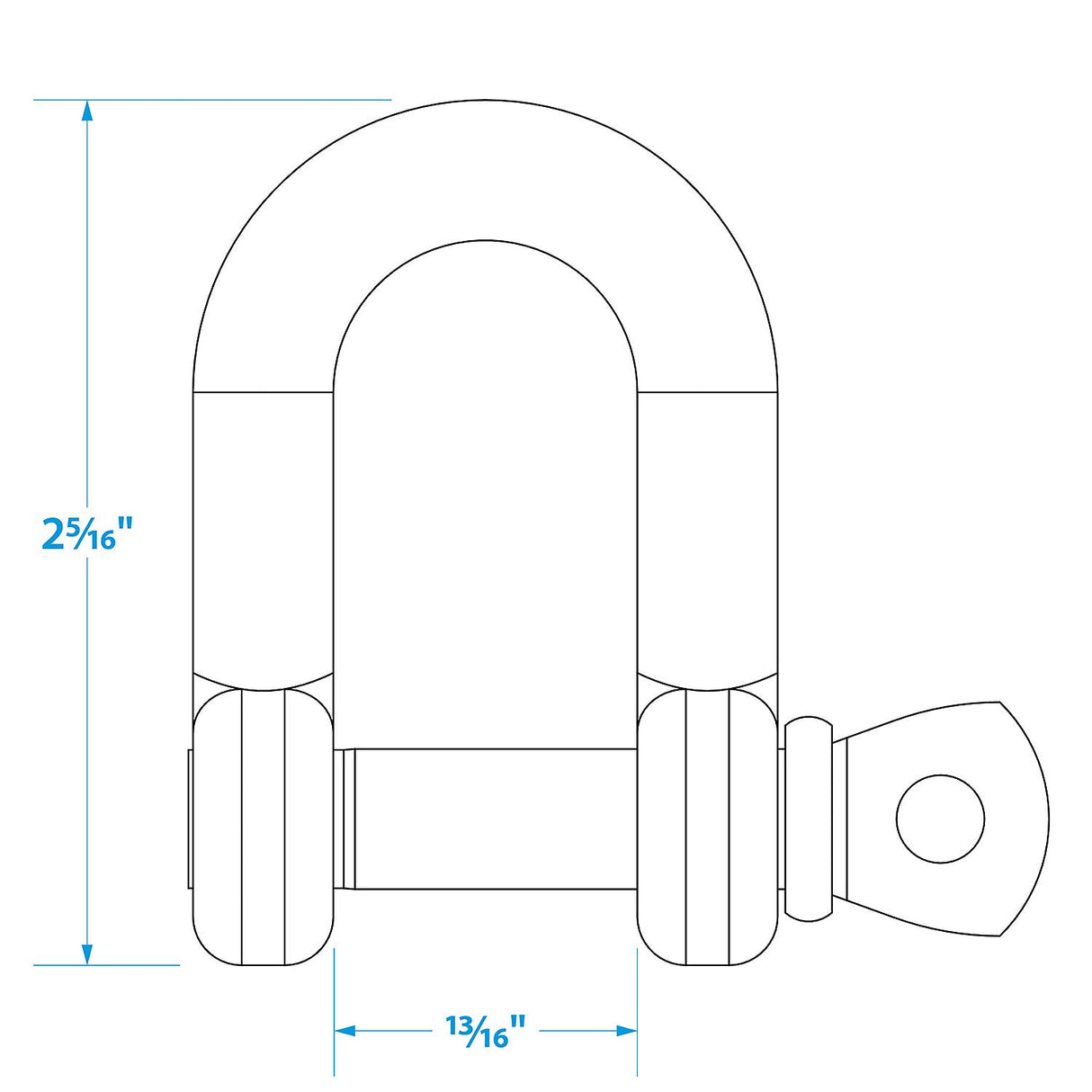 Seachoice D Anchor Shackle, Stainless Steel, 3/8 In.