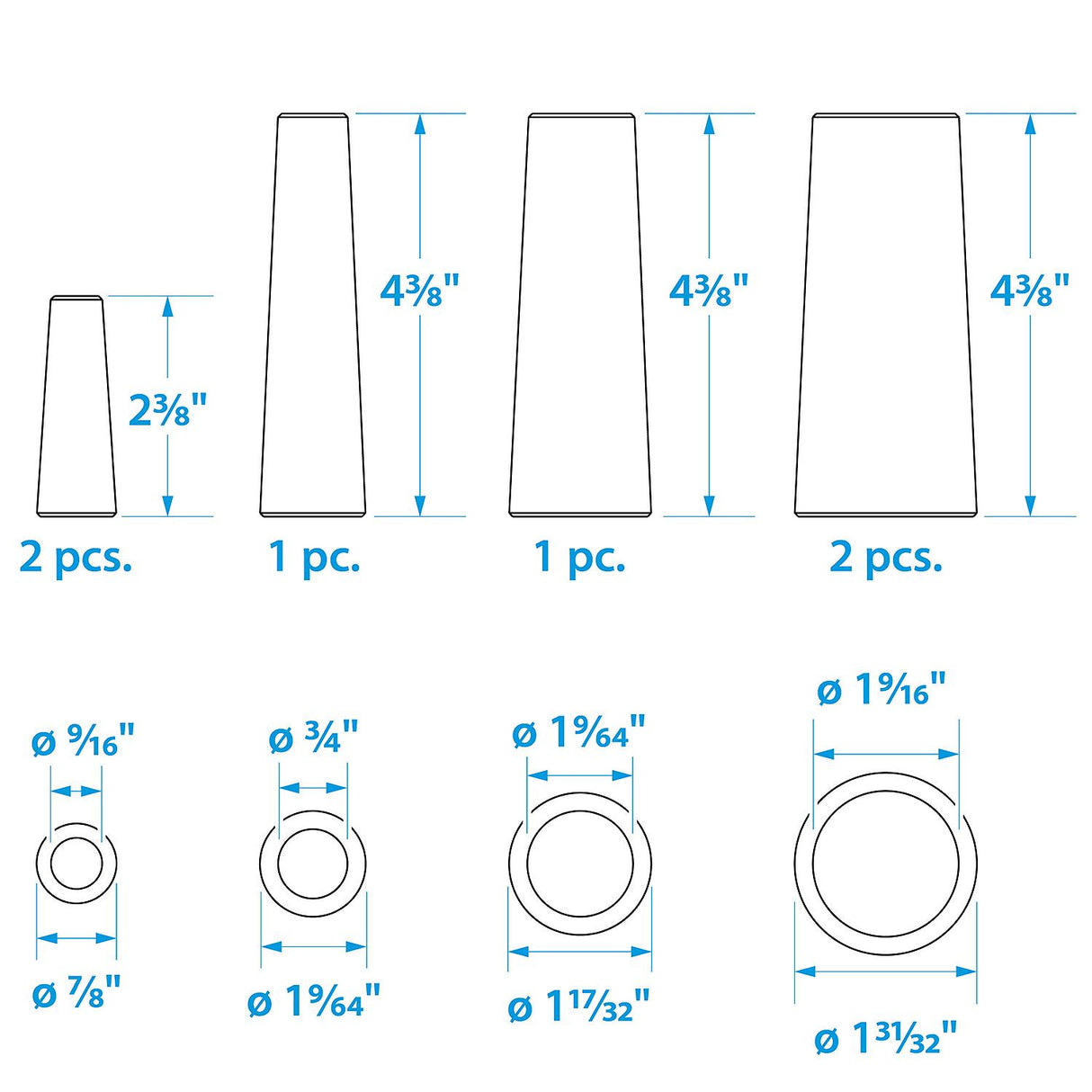 Seachoice Emergency Stopgap Assorted 1/2-2 in. Wood Plugs, Set of 6