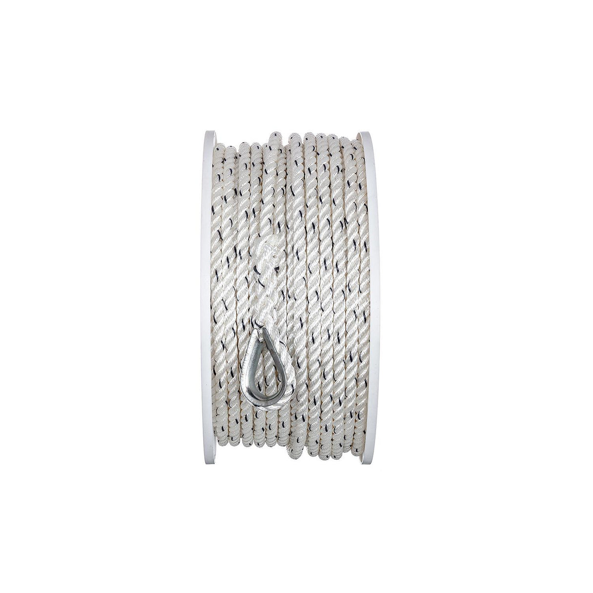 Seachoice 47911 Boat Anchor Line Rope, 3-Strand Twisted, Nylon, White/Blue, 3/8 in. X 200 Ft.