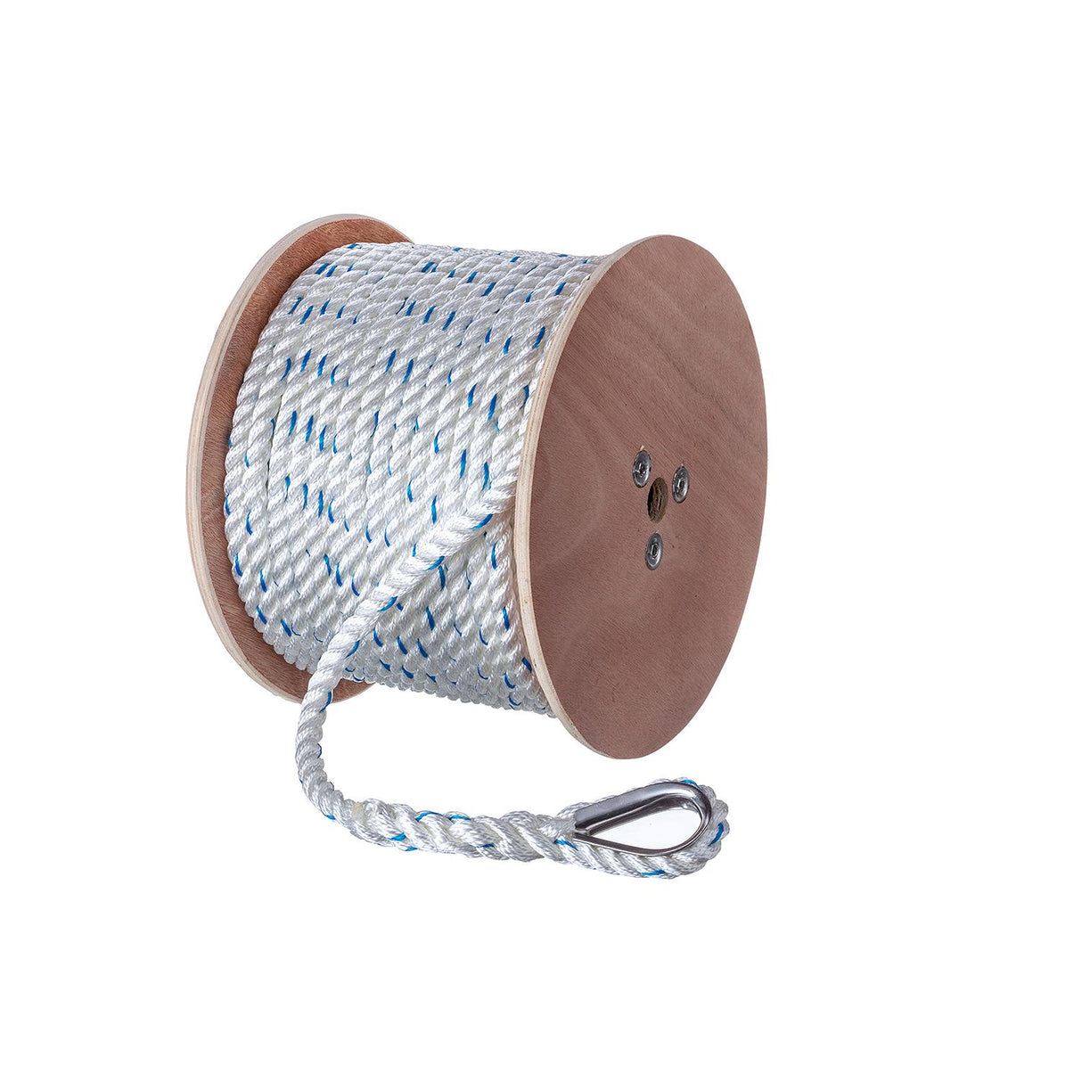 Seachoice 47931 Boat Anchor Line Rope, 3-Strand Twisted, Nylon, White/Blue, 5/8 in. X 250 Ft.