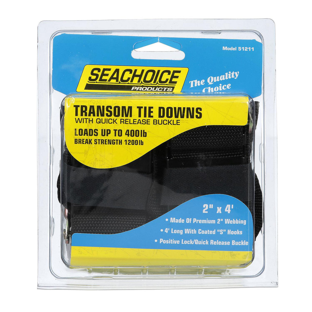 Seachoice Premium Transom Tie Down Boat Strap, 48 In.