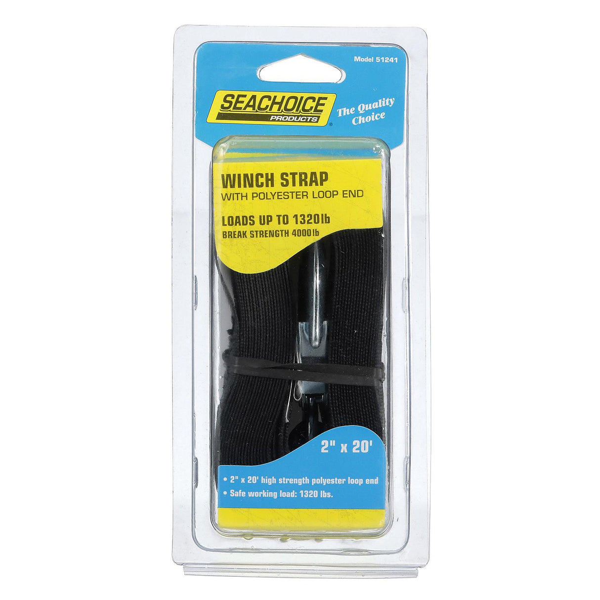 Seachoice Boat Trailer Winch Strap, Loop End, 20 Ft.