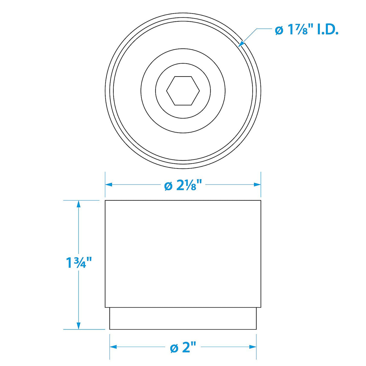 Seachoice Chrome-Plated Boat Trailer Bearing Protectors Cover, 1.98 in. Diameter