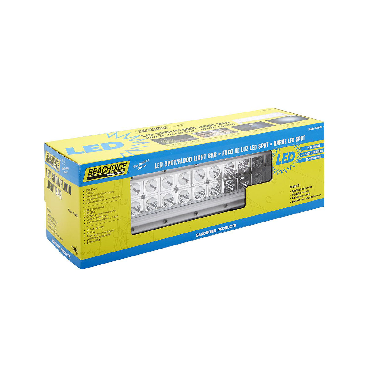 Seachoice 24 LED Spot/Flood Light Bar, White