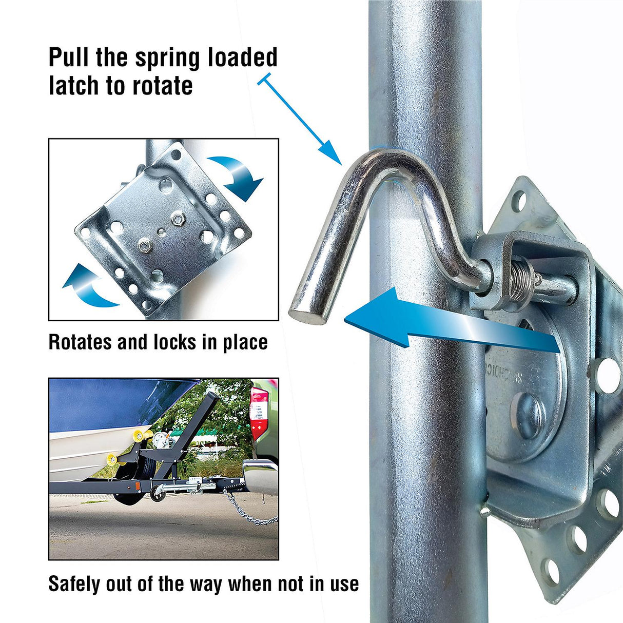 Seachoice Fold Up Trailer Jack, 22-7/8 In., Max Lift 1500 Lbs.