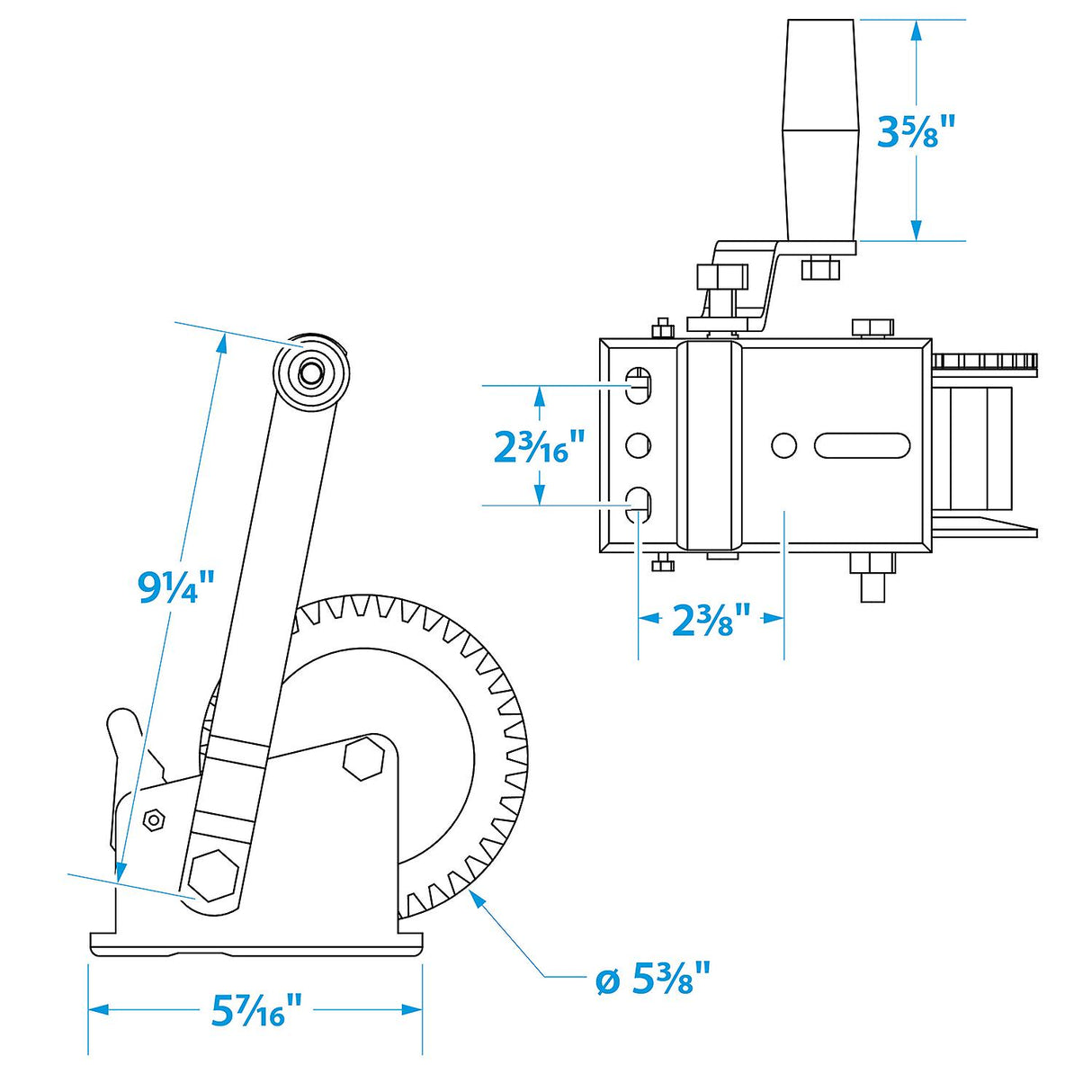 Seachoice Trailer Winch, Strap with Hook, Max Load 1,200 Lbs.