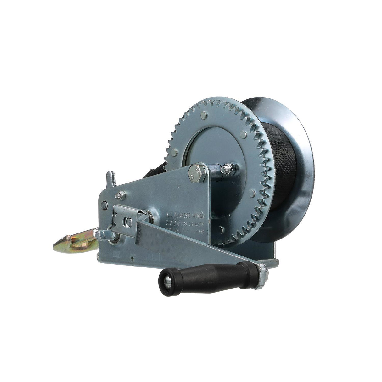 Seachoice 52261 Trailer Winch, Strap with Hook, Two Speed, Max Load 3,000 Lbs.