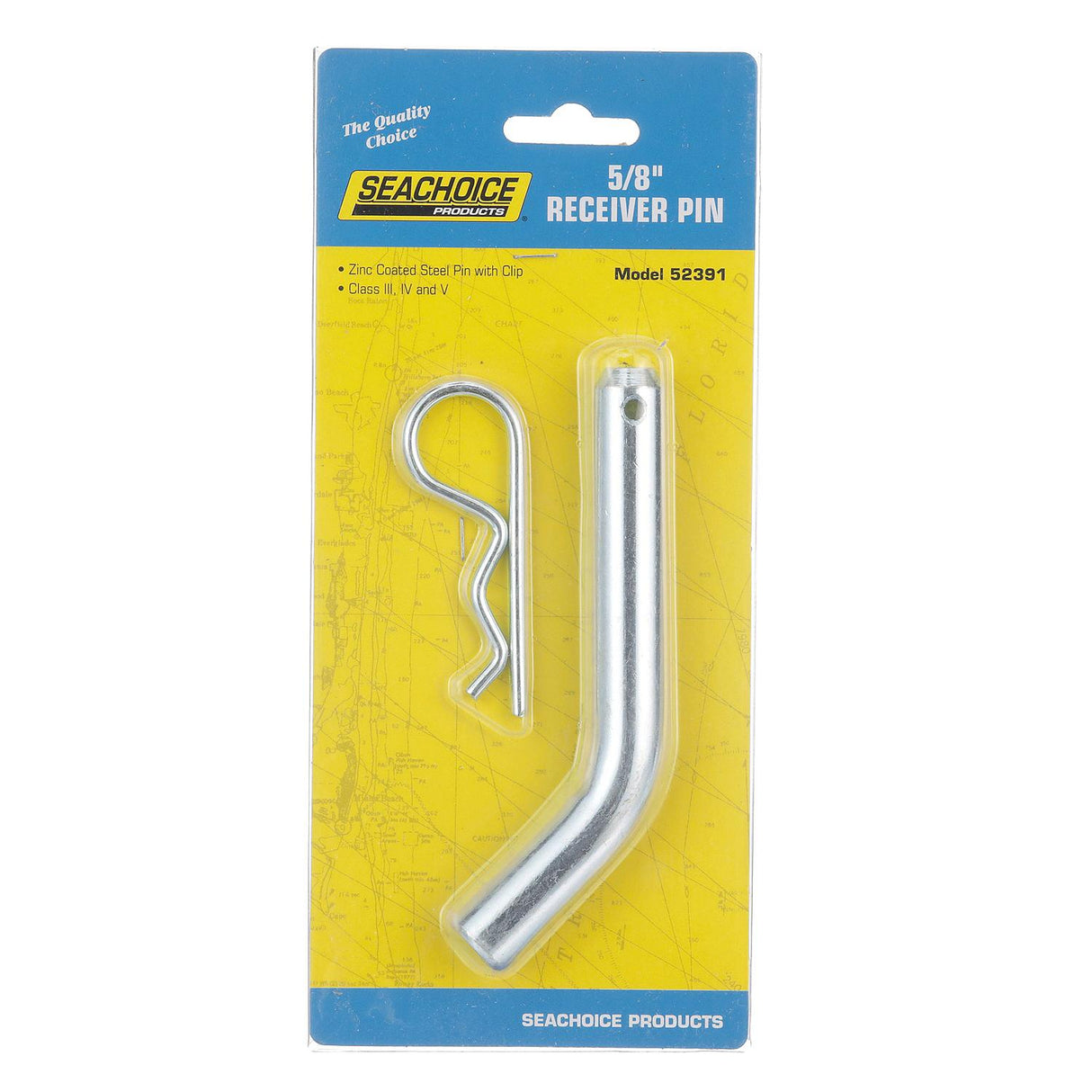 Seachoice 52391 Hitch Pin, 5/8 in., Trailer Receiver Clip Included