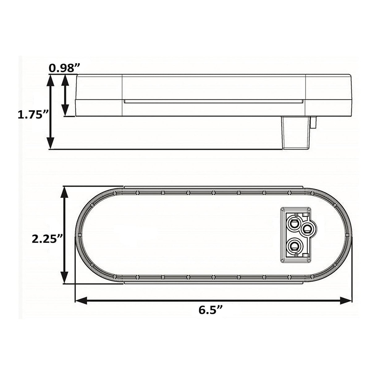 Seachoice 6 in. Oval Sealed Tail Light Kit for Flush Mount
