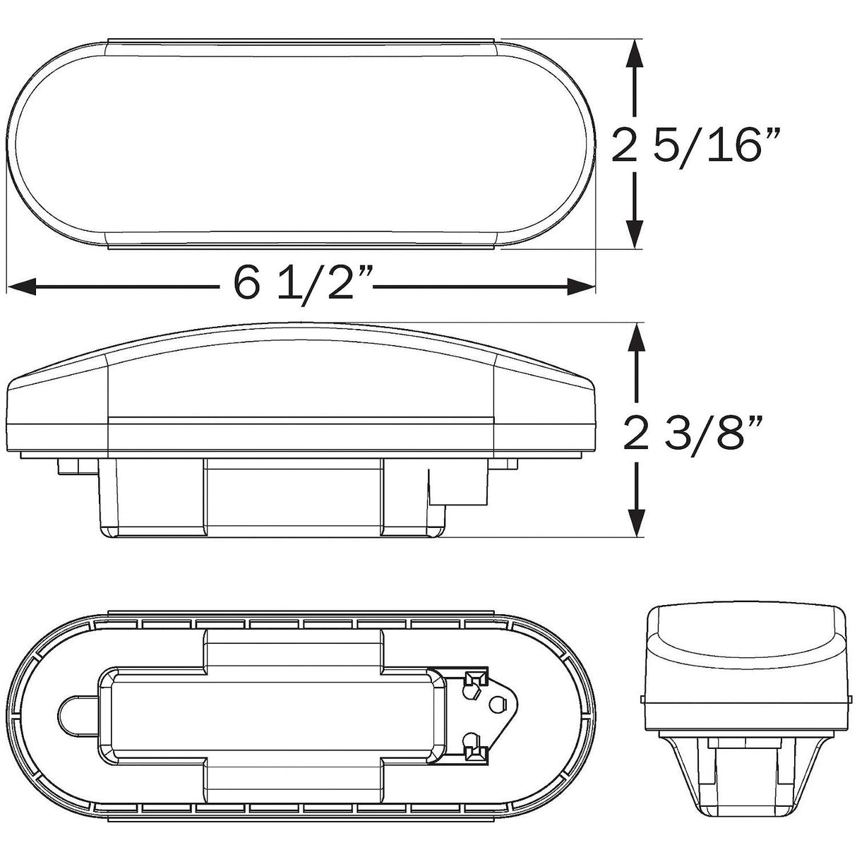 Seachoice 3-Function Sealed Oval Flush-Mount Tail Light