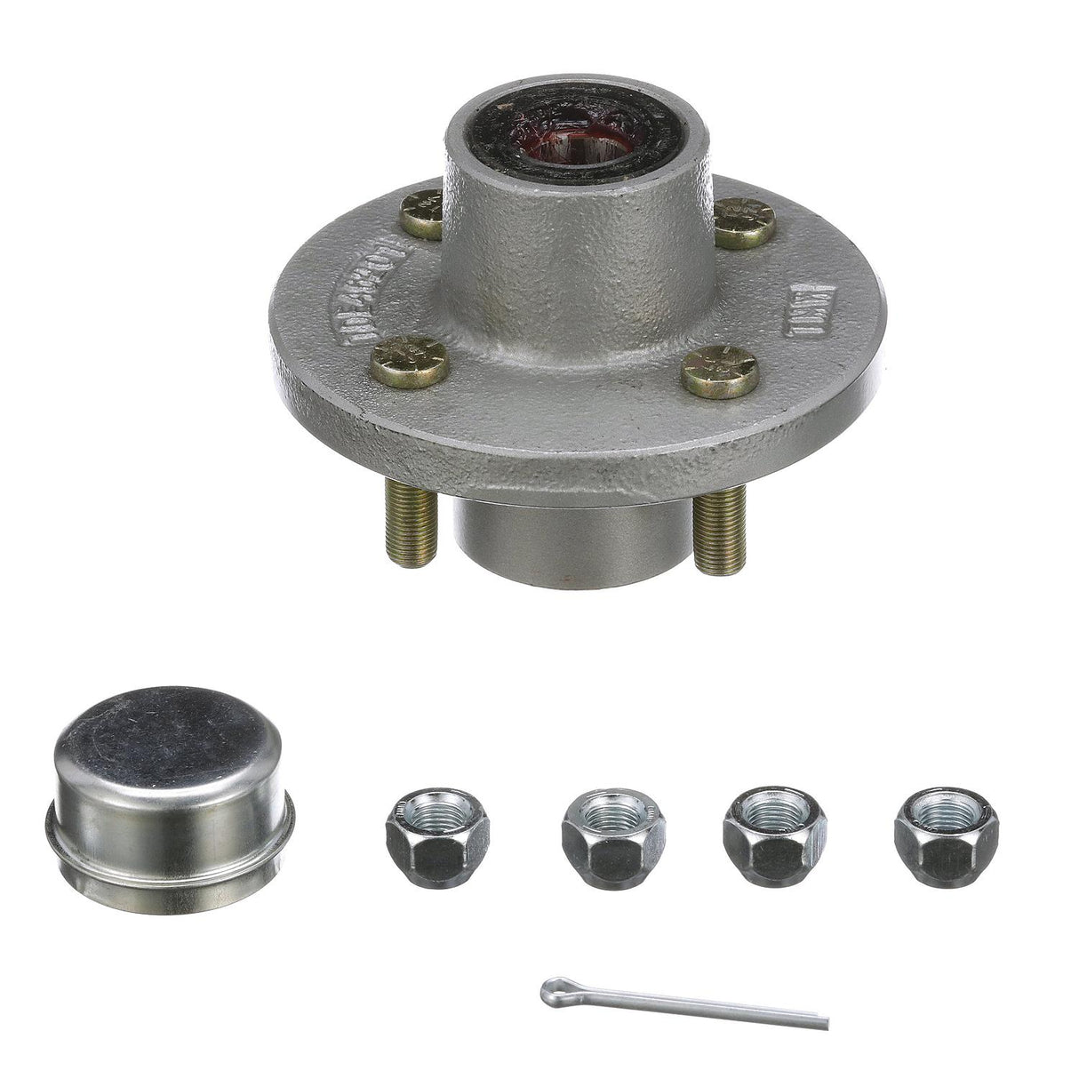 Seachoice 53021 Trailer Wheel Hub, 1 In. Axle, 4 Lug, Galvanized, Pregreased