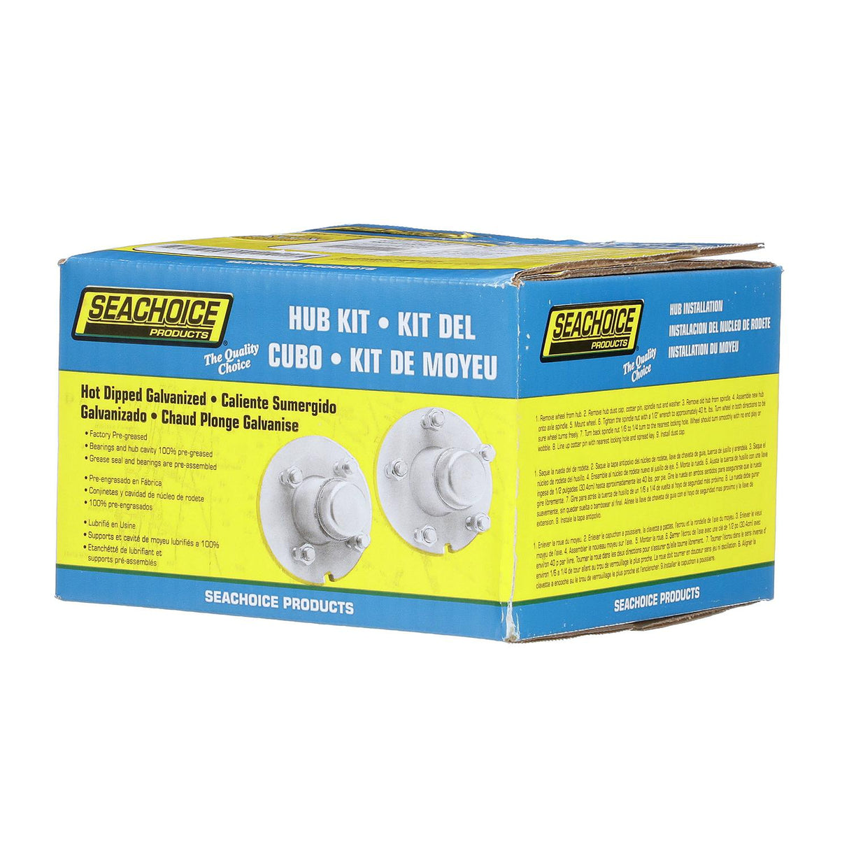 Seachoice 53041 Trailer Wheel Hub, 1 in. Axle, 5 Lug, Galvanized, Pregreased