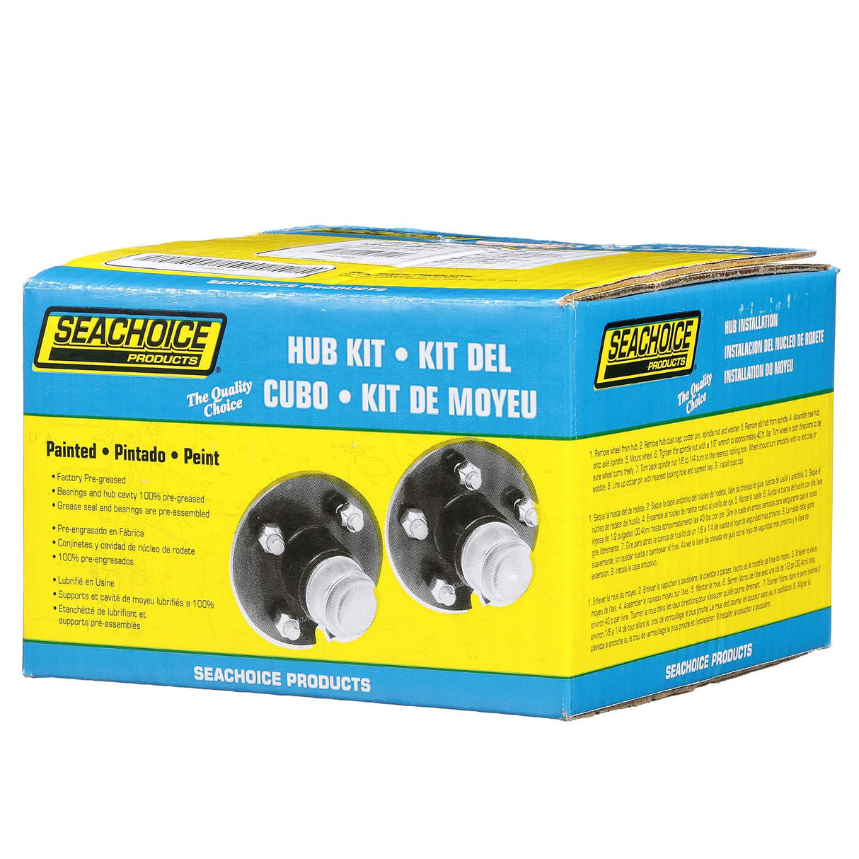 Seachoice 53141 Trailer Wheel Hub, 1 in. Axle, 5 Lug, Pregreased