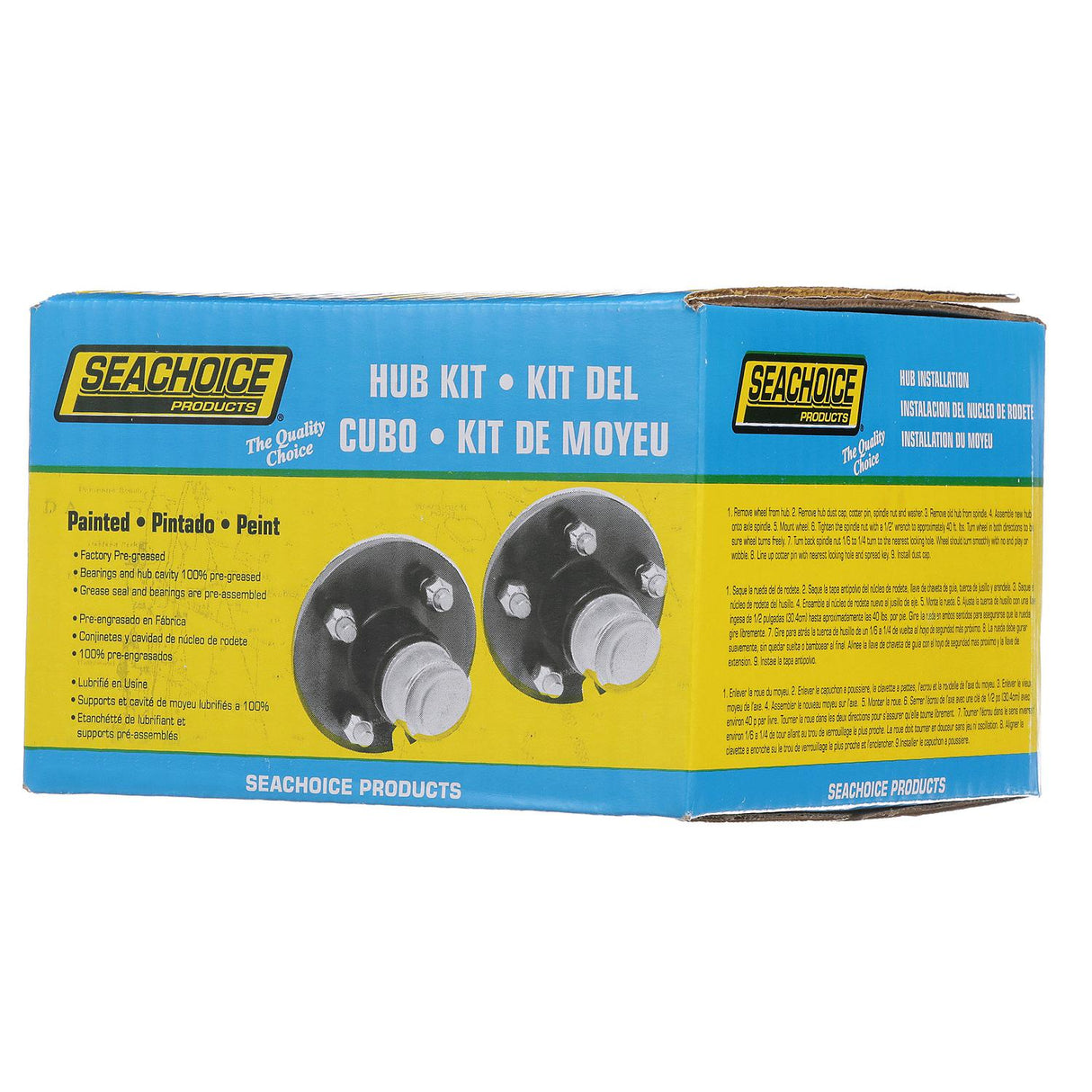 Seachoice 53161 Trailer Wheel Hub, 1.25 in. Axle, 5 Lug, Pregreased