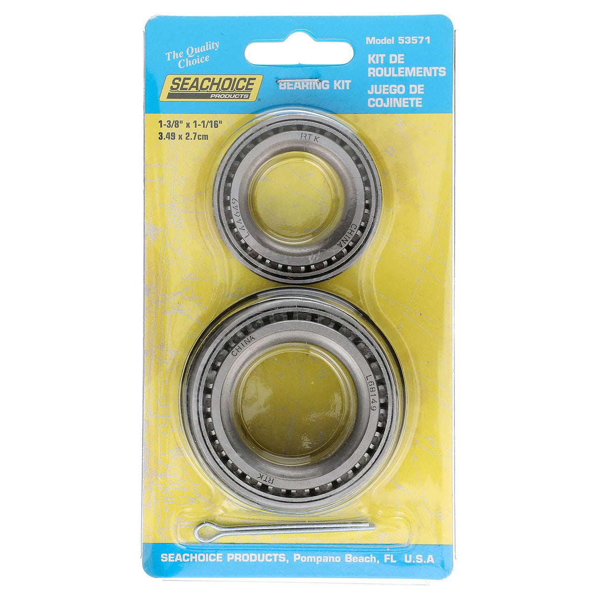 Seachoice Marine Boat Trailer Wheel Bearing Kit, 1-3/8 In. X 1-1/16 In. Axle, Set of 2
