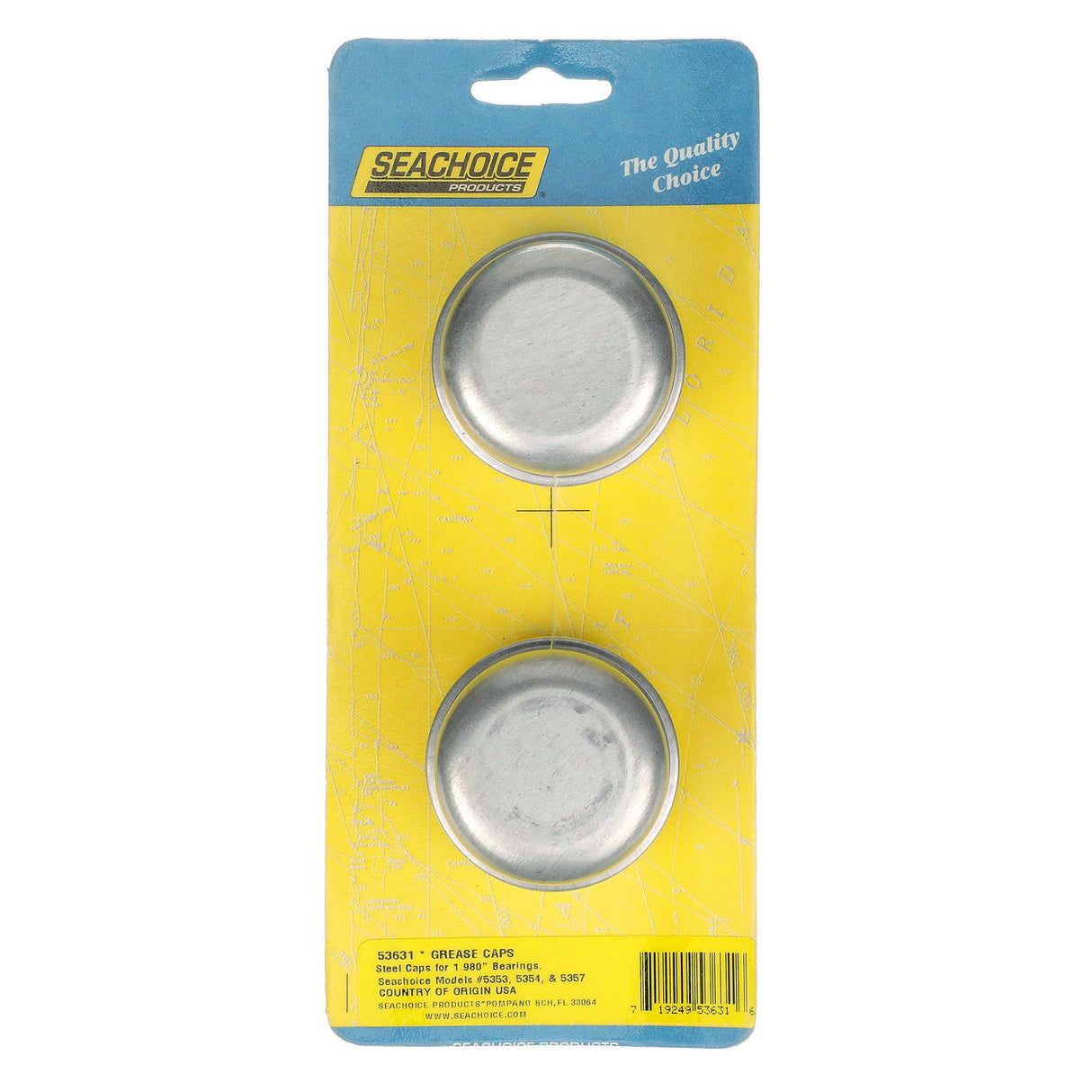 Seachoice Steel Grease Cap, Axle Bearing Cover, 4 & 5 Lug Trailer Hubs, 1.98 in.