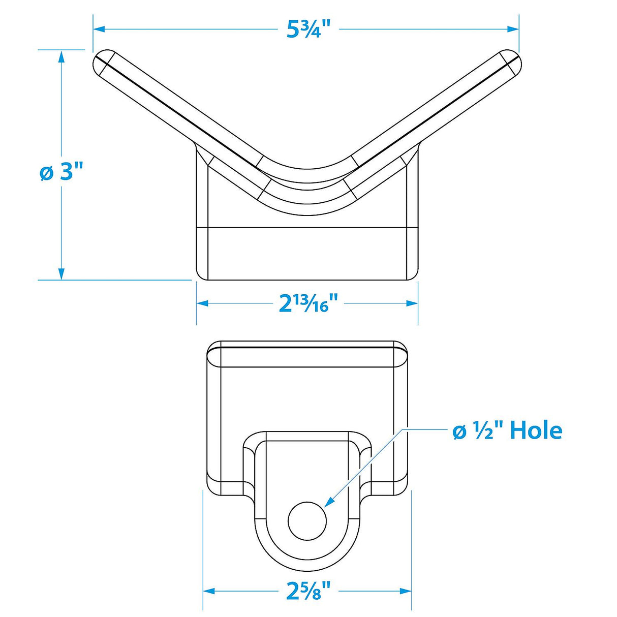 Seachoice Bow Stop, 3 in., TPR, Gold