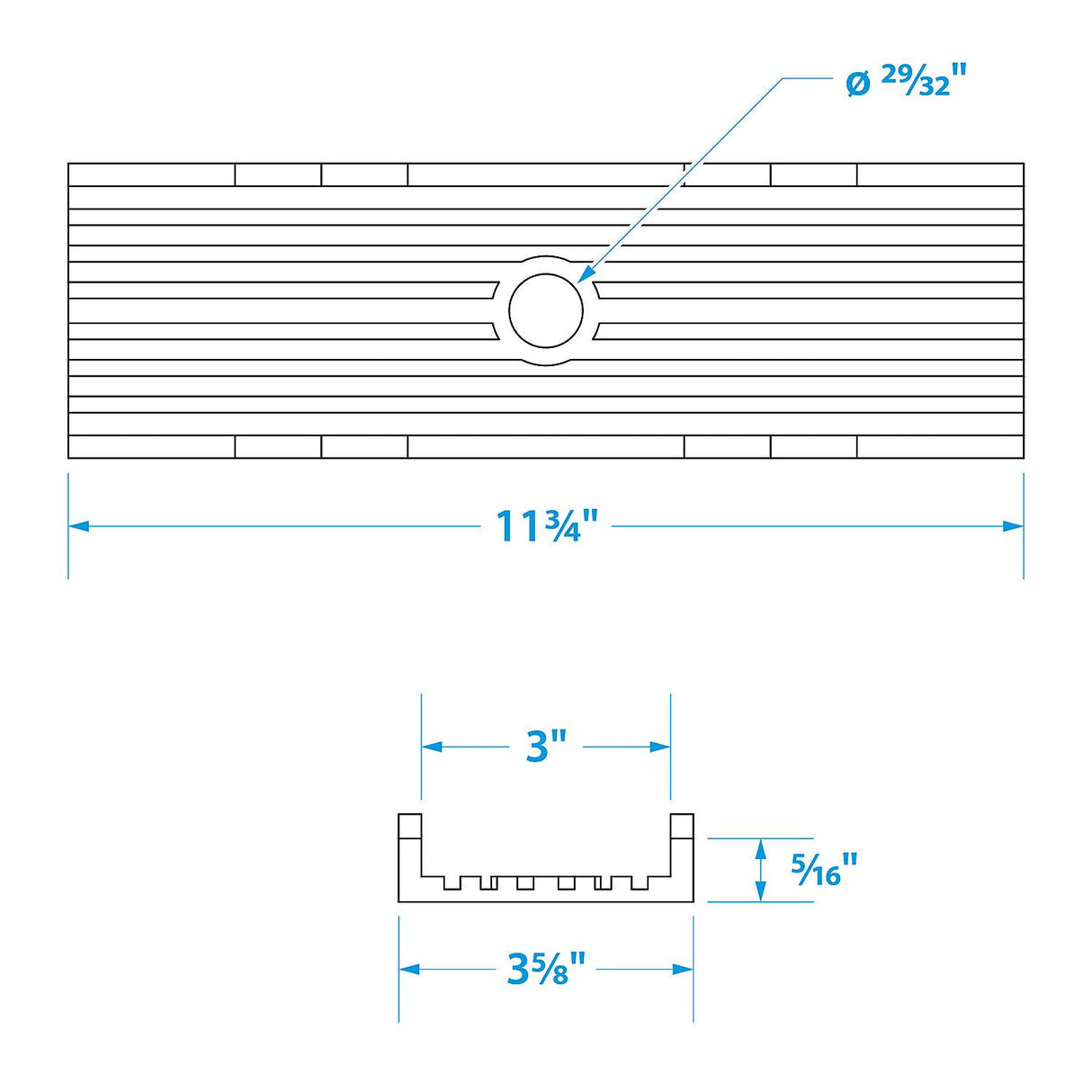Seachoice 56640 Keel Pad, 12 In. X 3 In., TPR, Gold