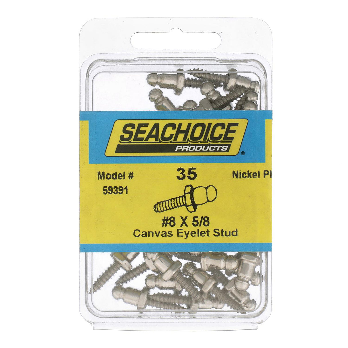 Seachoice Eyelet Stud w/ Tapping Stainless Steel Screw, #8 X 5/8 In., Bag of 35
