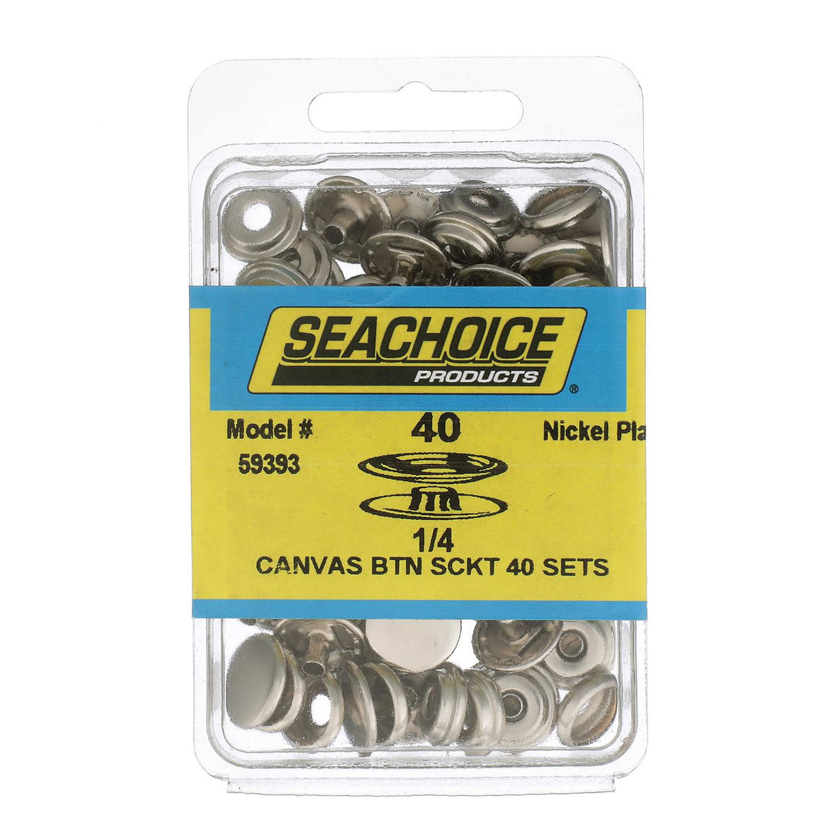 Seachoice Button Socket, Includes 1/4 In. Barrel, 40 Sets