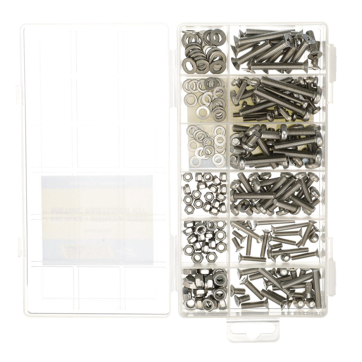 Seachoice Stainless Steel Metric Machine Screw Kit, 240 Piece, Includes M4, M5 and M6 Screws of Various Lengths