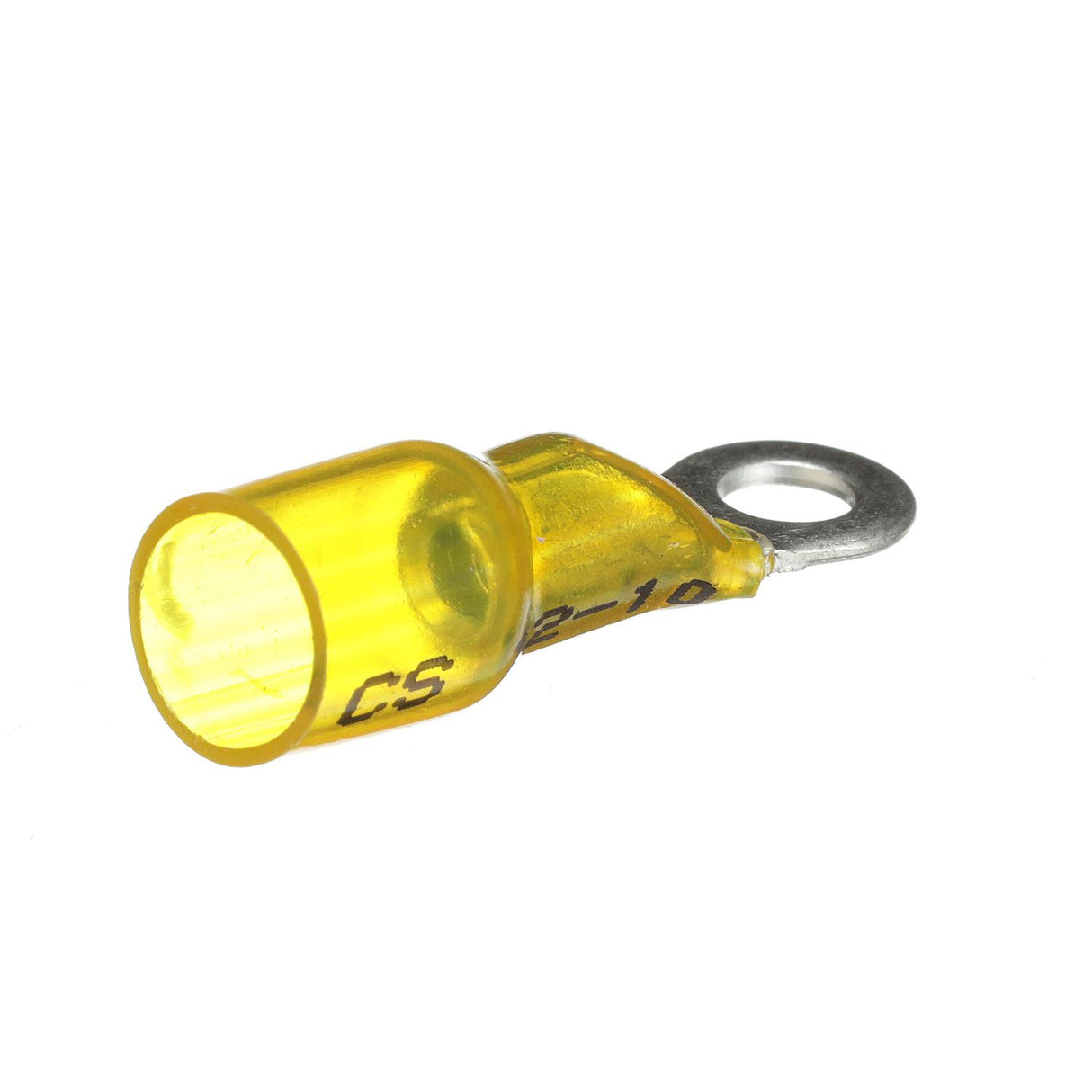 Seachoice 60071 Heat Shrink Ring Terminal 3-to-1, Marine Grade Heat-Shrinkable Ring Terminals, Yellow, Pack of 25, Fits 3/8 in. Stud, 12-10 Wire Range