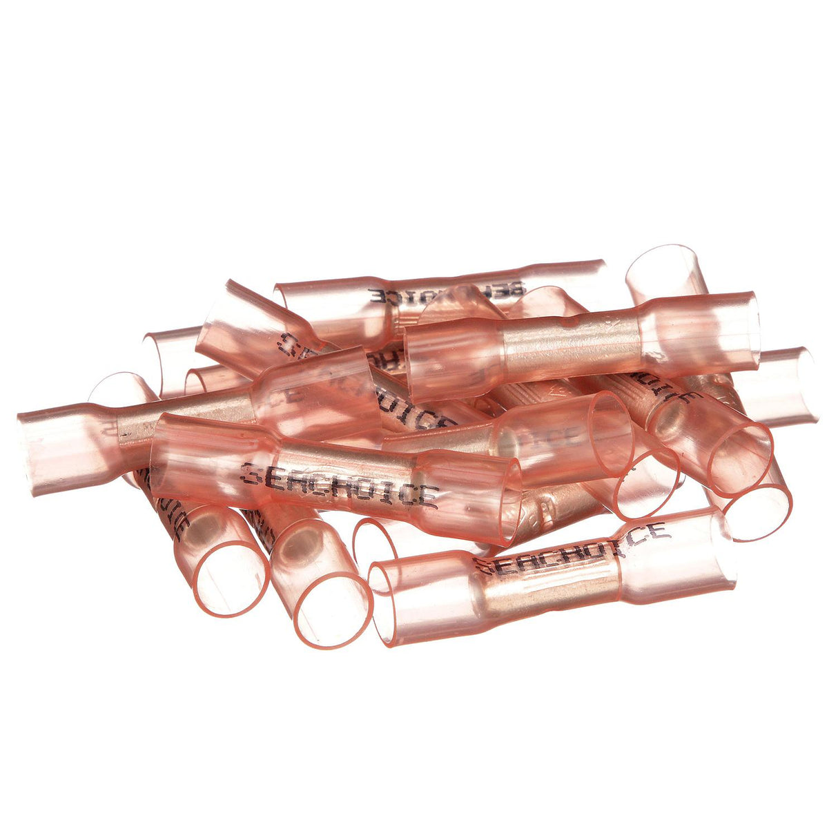 Seachoice Heat Shrink Butt Connector Wire, Solderless, Fits 8 Gauge Wire, Red, Pack of 25