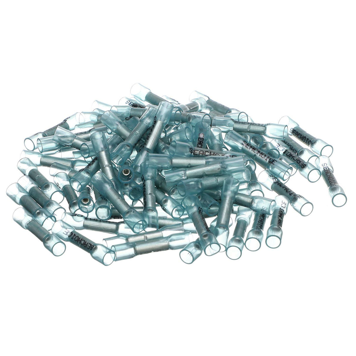 Seachoice Marine Grade Heat Shrink Butt Connector, Fits 16-14 Wire Range, Blue, Pack of 100