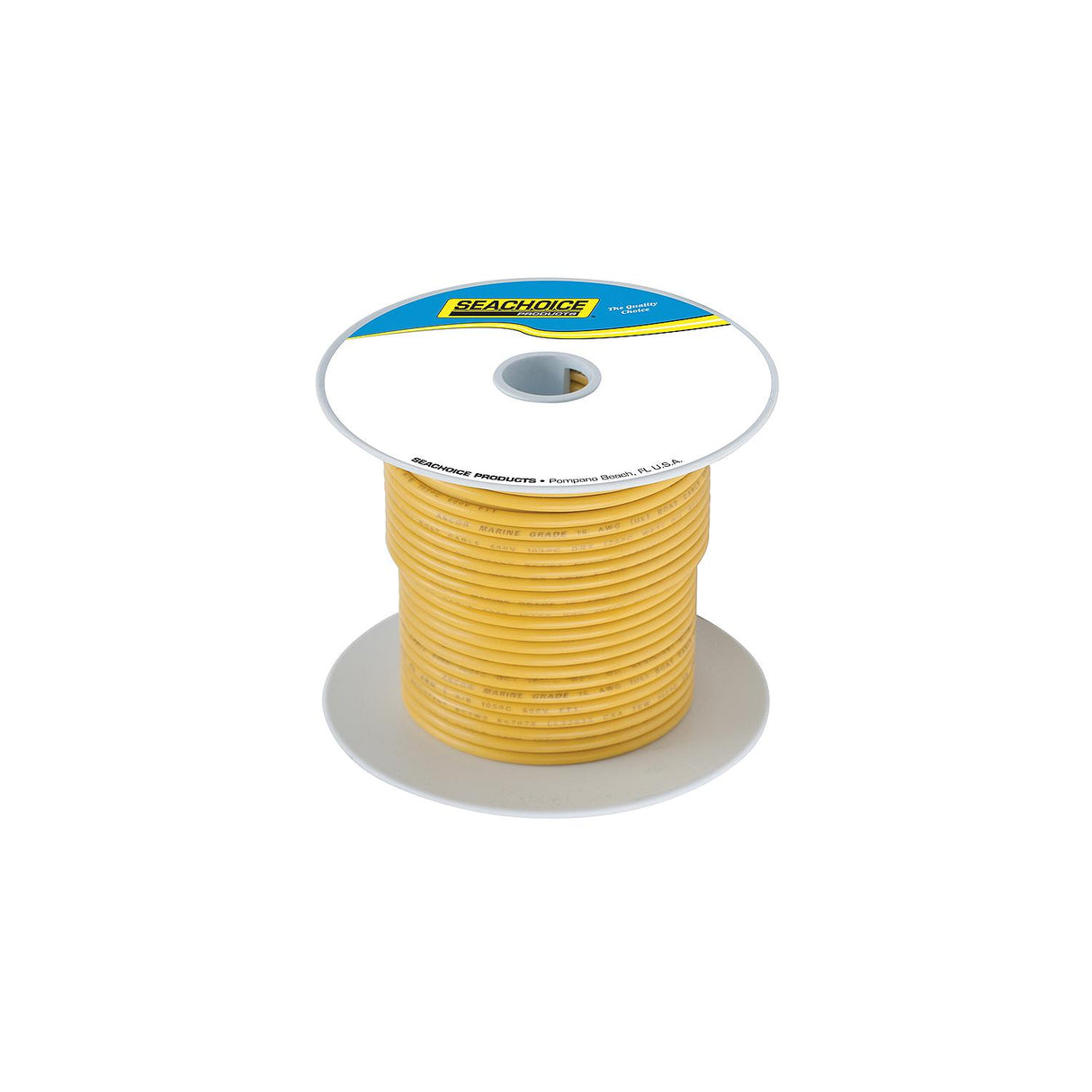 Seachoice 63067 Tinned Copper Marine Wire, 10 AWG, Yellow, 100'