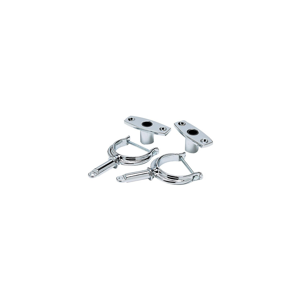 Seachoice Top-Mount Rowlock Set, Chrome-Plated Zinc, Includes 2 Rowlocks w/ Locking Pins and Sockets