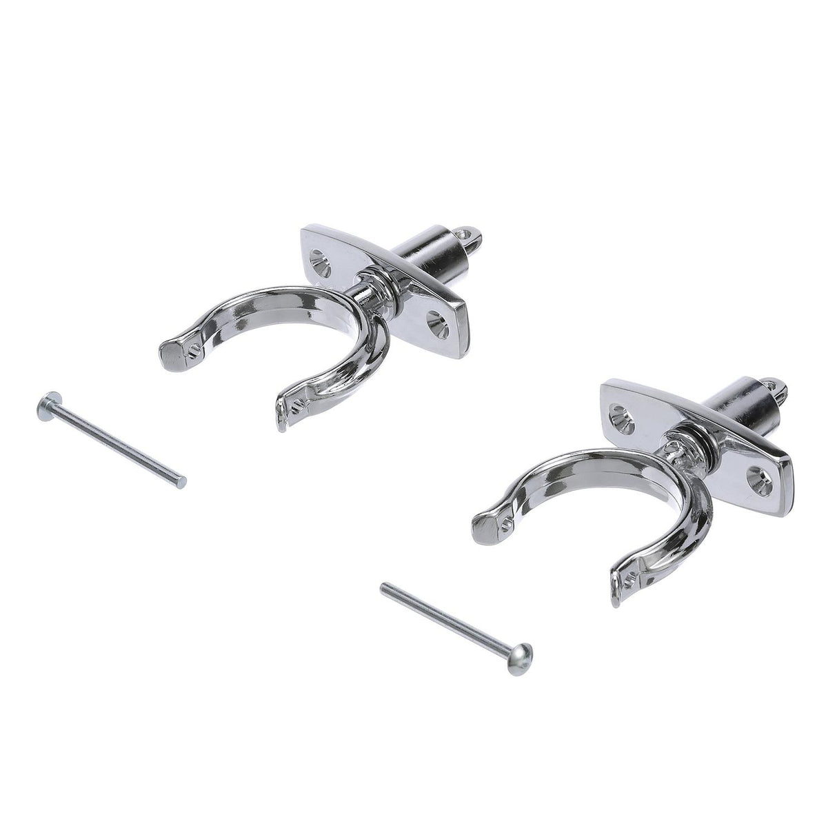 Seachoice Top-Mount Rowlock Set, Chrome-Plated Zinc, Includes 2 Rowlocks w/ Locking Pins and Sockets