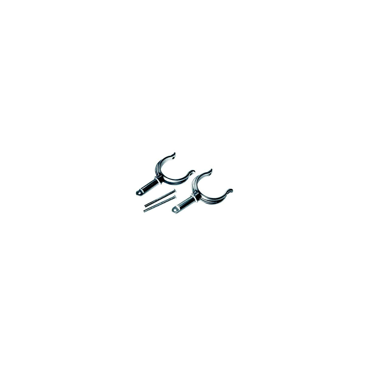 Seachoice Top-Mount Rowlock Horns Set, Chrome-Plated Zinc, Includes 2 Rowlocks w/ Locking Pins