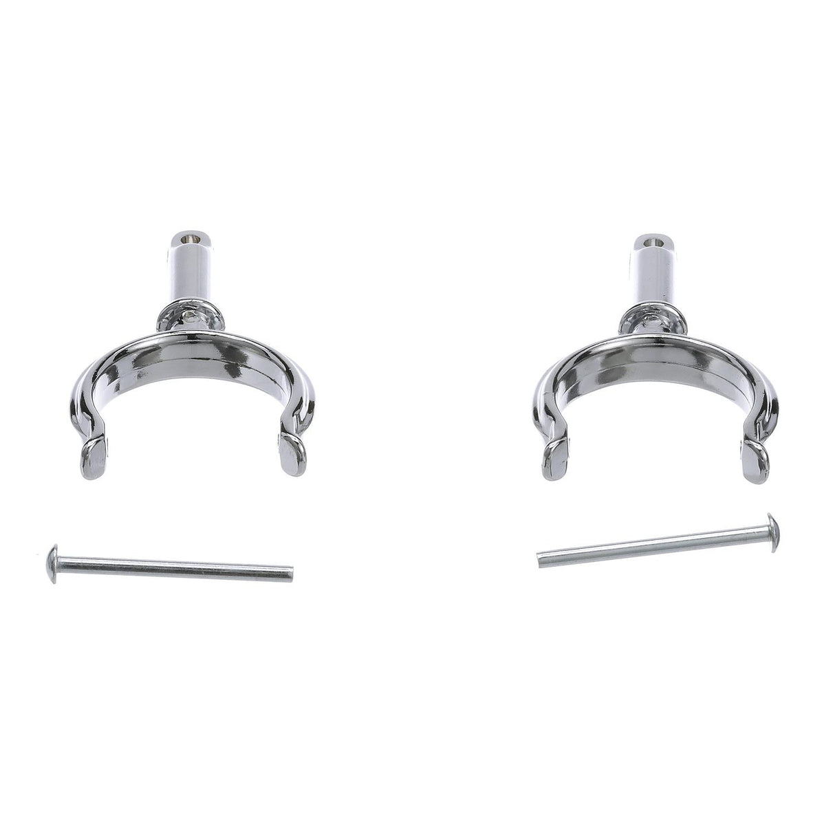 Seachoice Top-Mount Rowlock Horns Set, Chrome-Plated Zinc, Includes 2 Rowlocks w/ Locking Pins