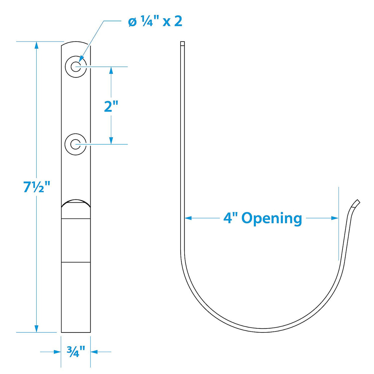 Seachoice Ring Buoy Bracket, Polished 304 Stainless Steel, 4 in. Opening