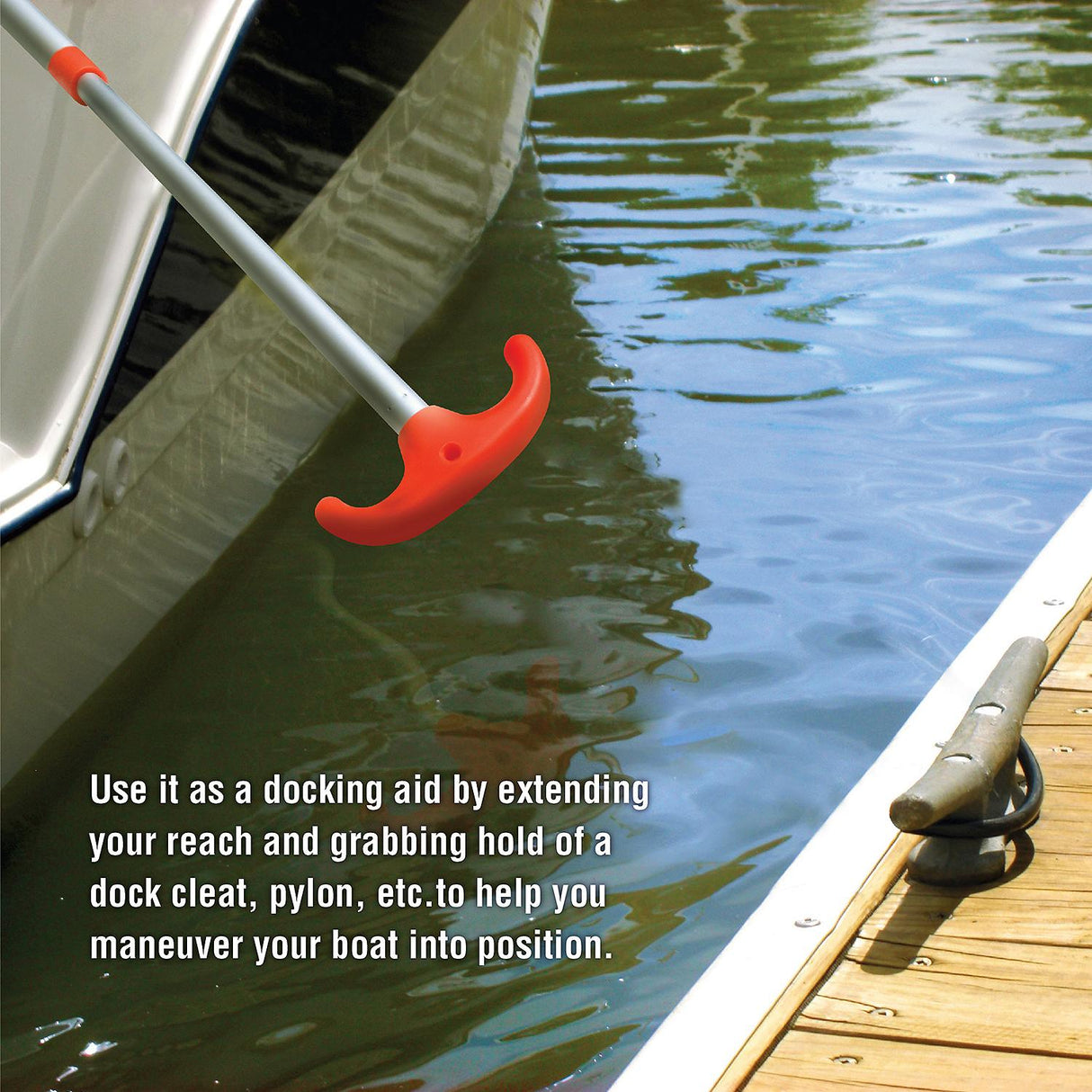 Seachoice 71090 Emergency Multi-Purpose Telescoping Boat Hook and Paddle, Orange, 18-31 In.
