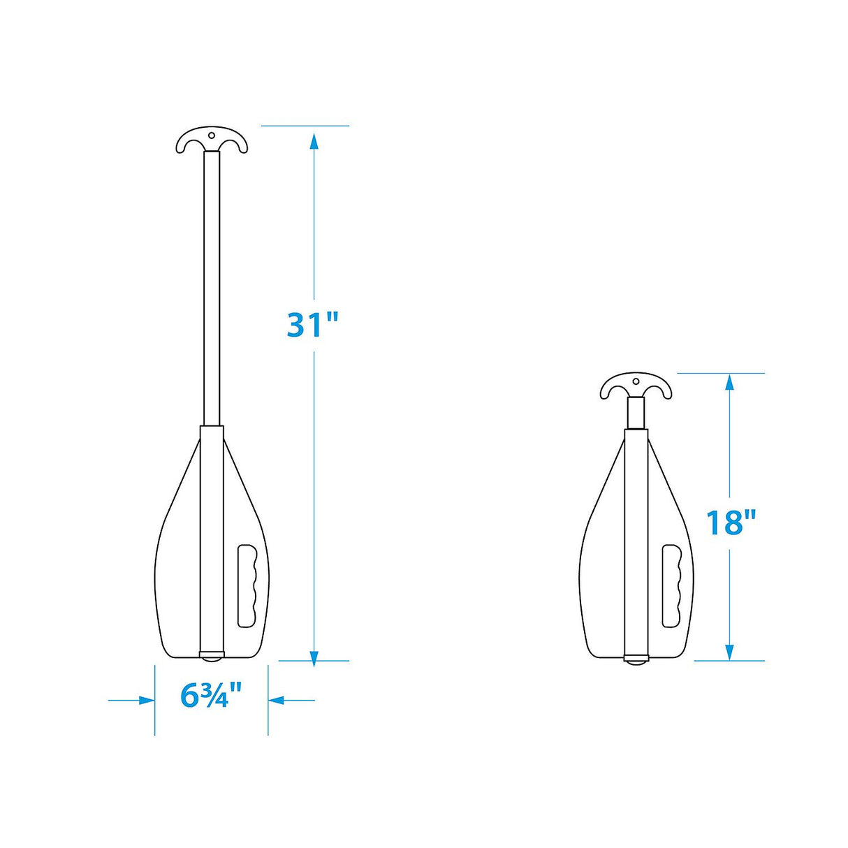 Seachoice 71090 Emergency Multi-Purpose Telescoping Boat Hook and Paddle, Orange, 18-31 In.