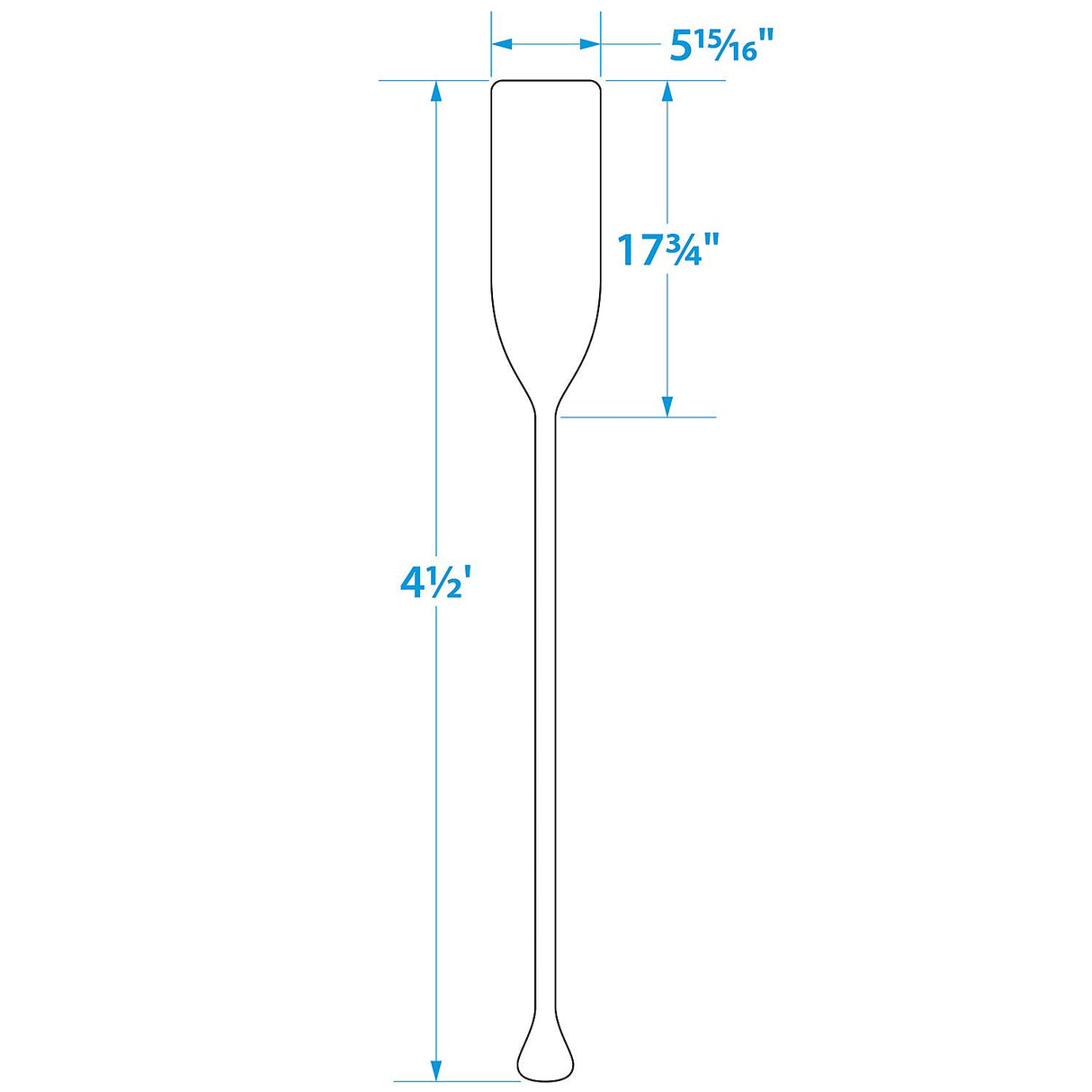 Seachoice 71144 4.5 Ft. Wood Paddle, New Zealand Pine Construction, 17-3/4 In. X 5-7/8 In. Blade, Wide Top Hand Grip, Clear Finish