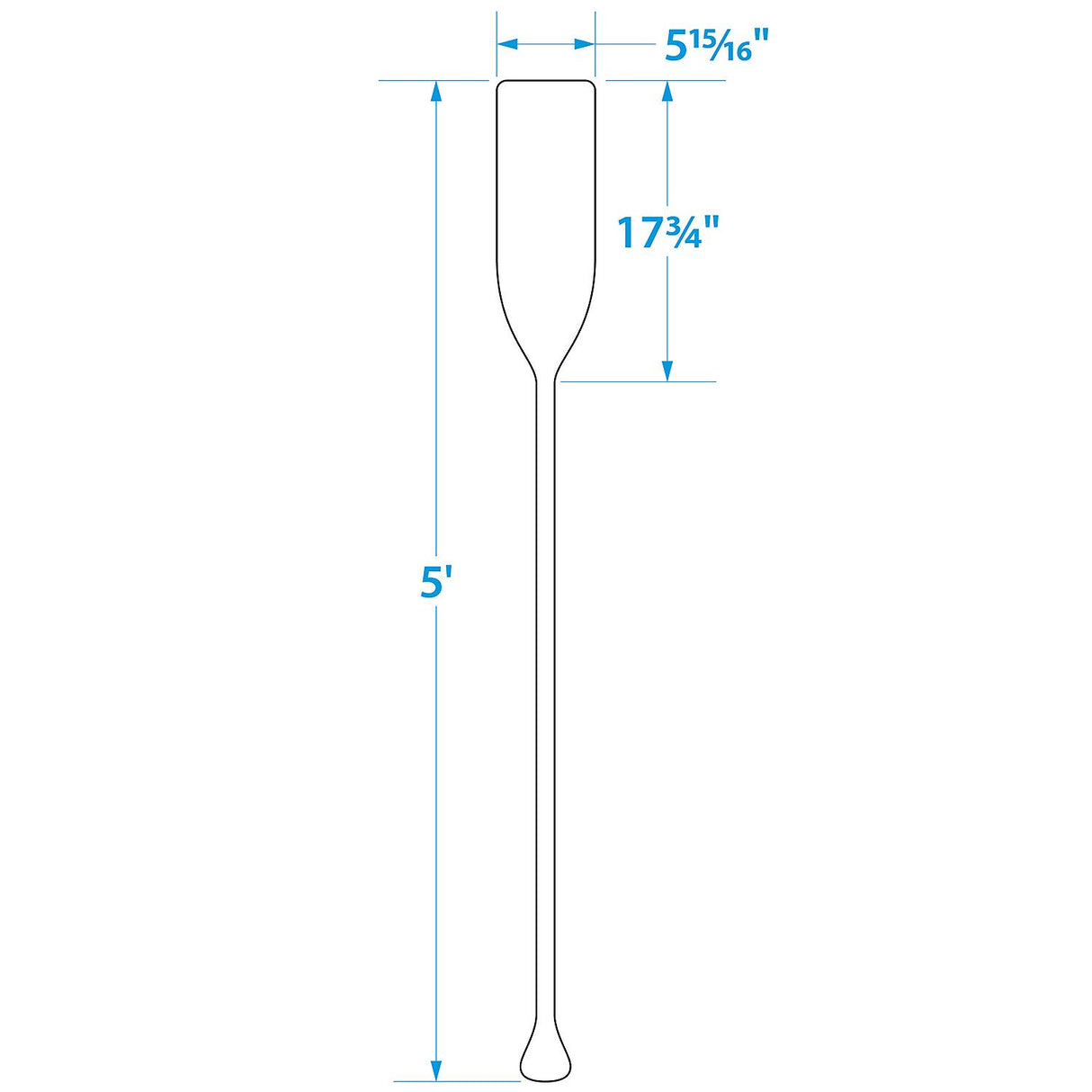 Seachoice 71146 5 Ft. Wood Paddle, New Zealand Pine Construction, 17-3/4 In. X 5-7/8 In. Blade, Wide Top Hand Grip, Clear Finish