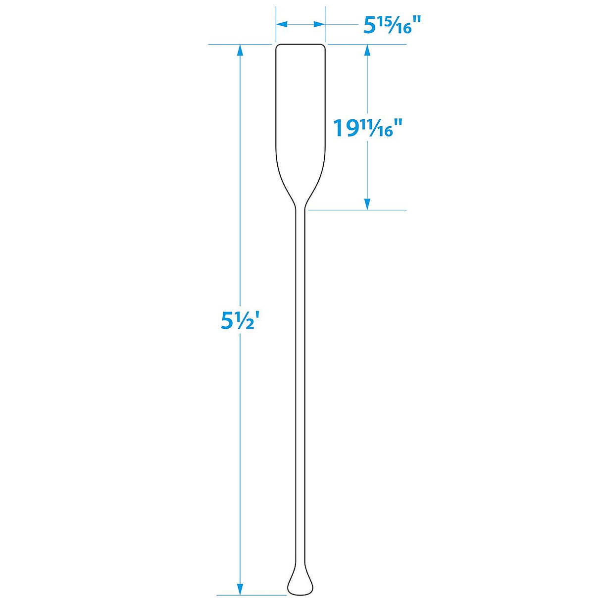 Seachoice 71147 5.5 Ft. Wood Paddle, New Zealand Pine Construction, 19-11/16 In. X 5-7/8 In. Blade, Wide Top Hand Grip, Clear Finish