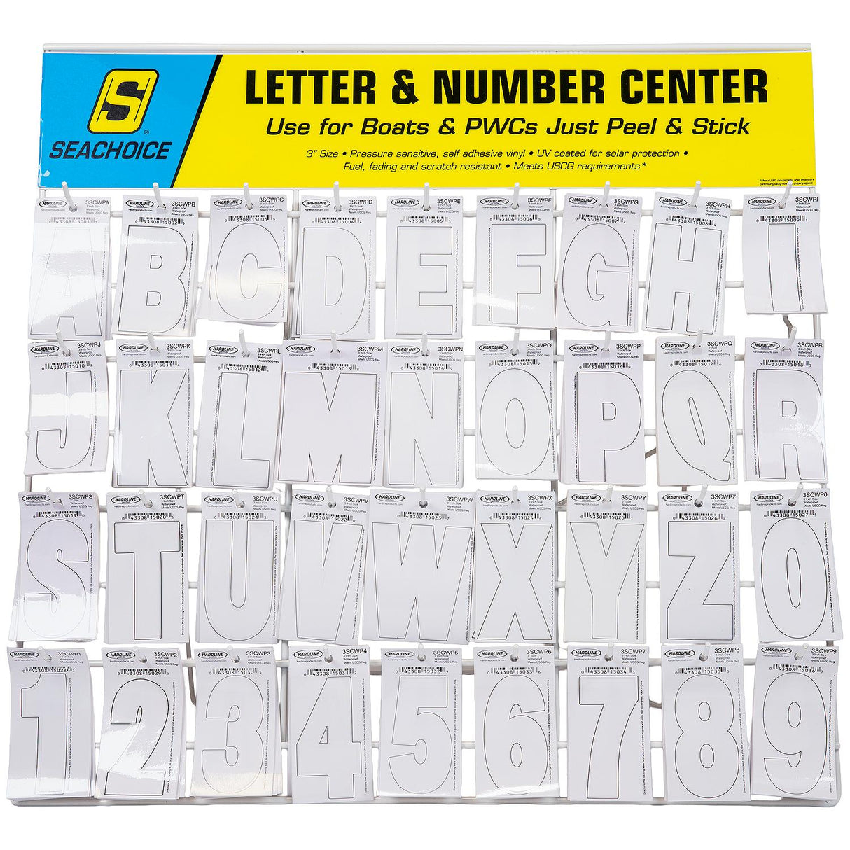 Seachoice 74128 Letter & Number Display, 3" Premium Vinyl, White