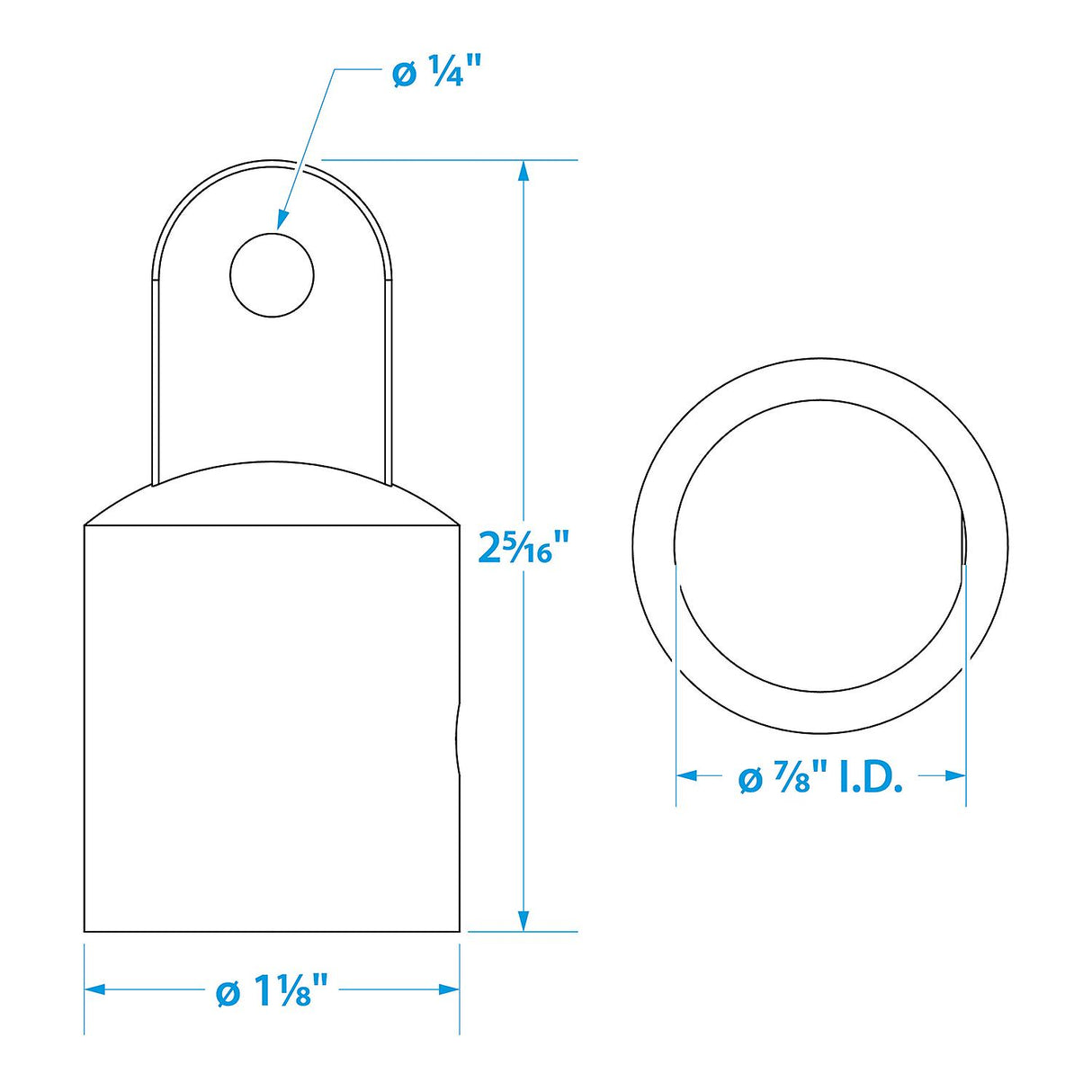 Seachoice External Eye End Cap for Bimini Top, Stainless Steel, 7/8 in. OD