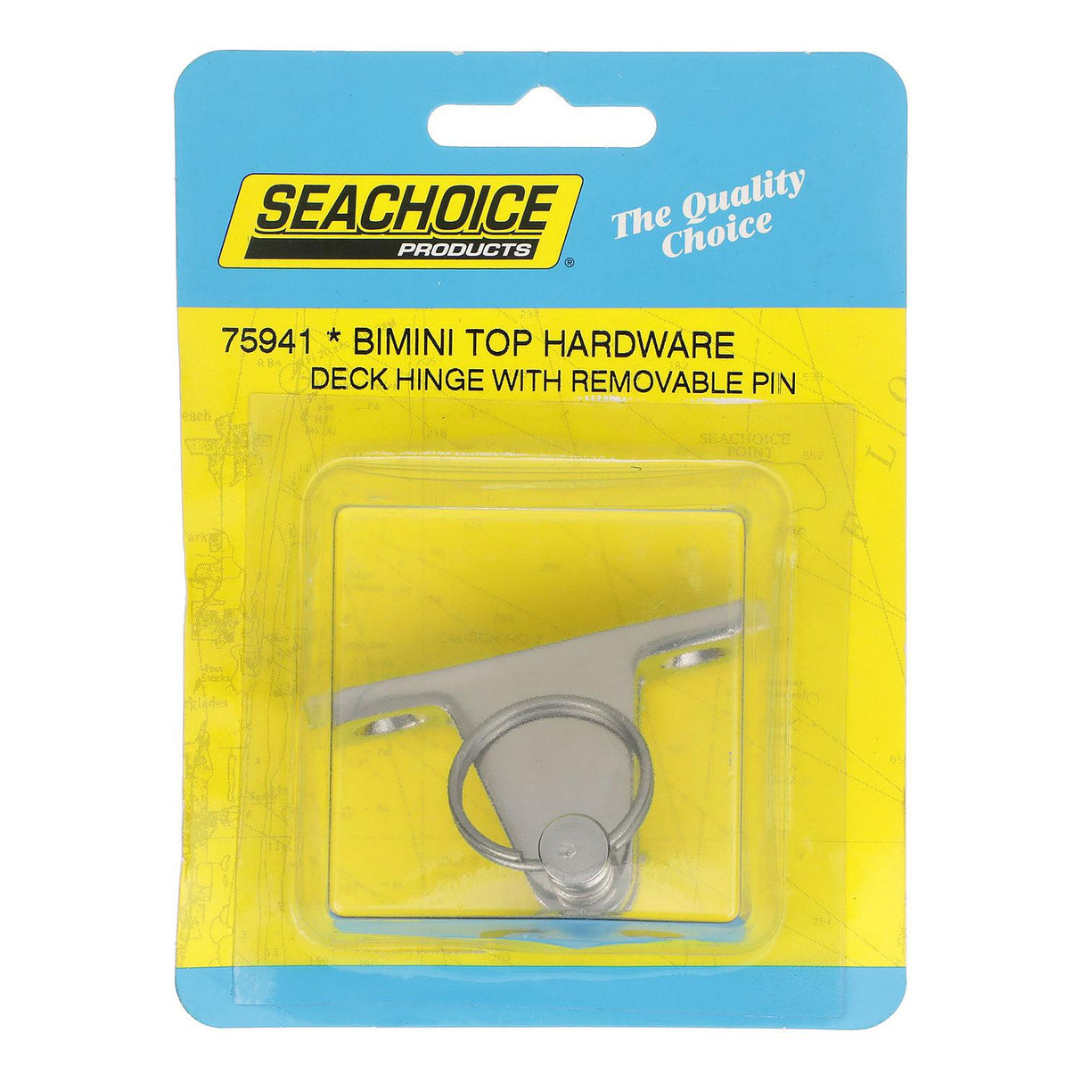 Seachoice 75941 Deck Hinge for Bimini Top, Removable Spring Loaded Pin, Stainless Steel