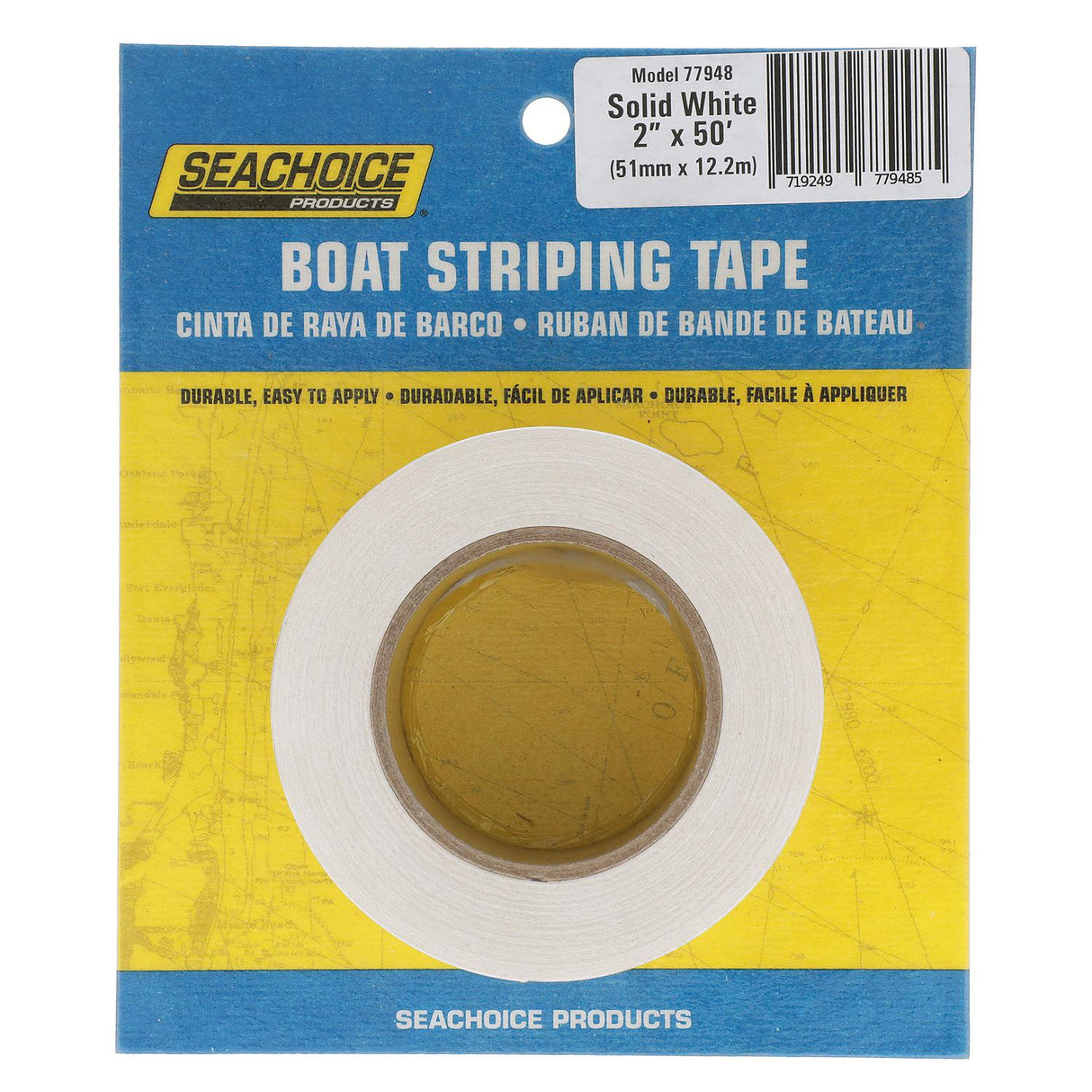 Seachoice Self-Adhesive Boat Striping Tape, 3 Mil Vinyl, 2 in. X 50 Ft., White